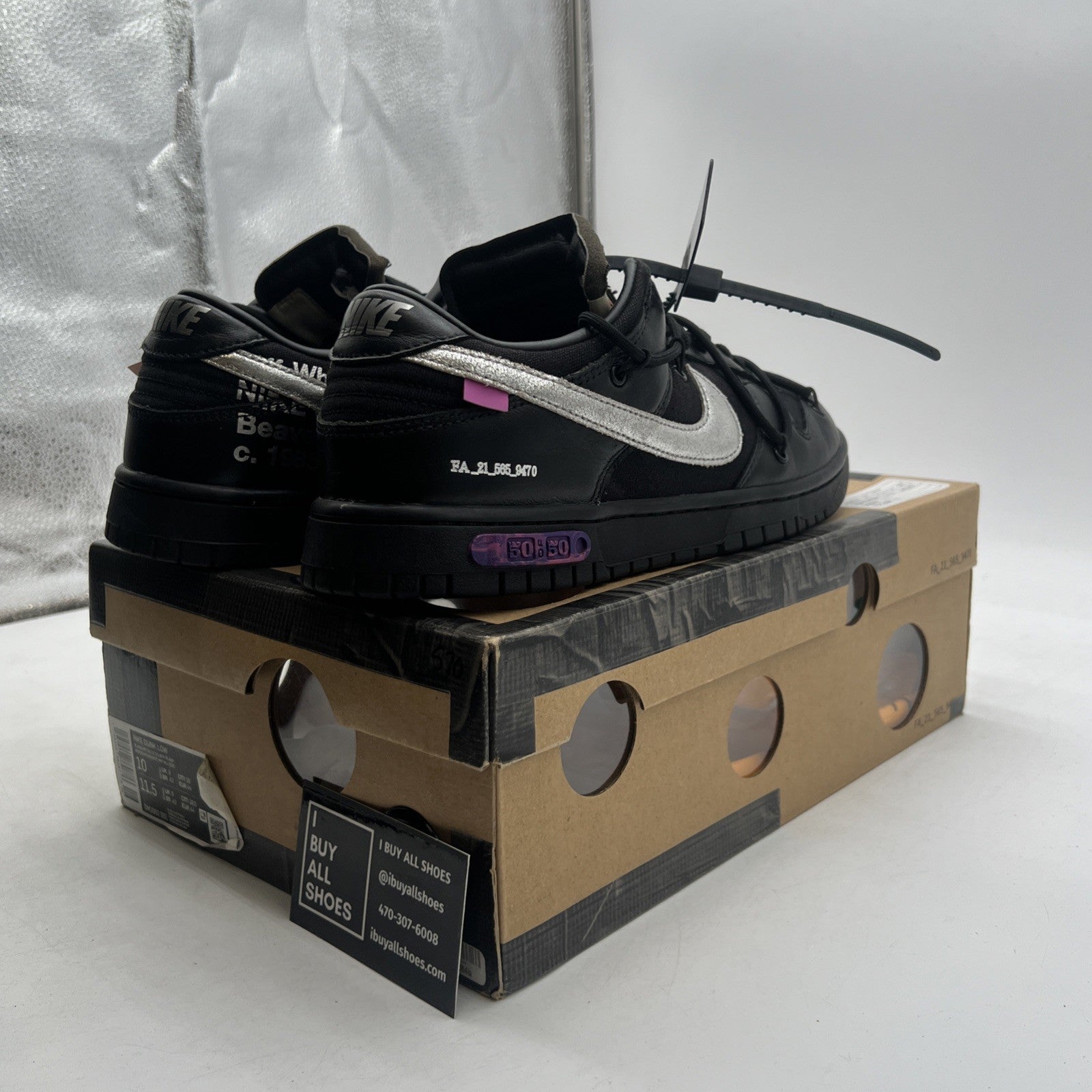 Size 10 - Off-White x Nike Dunk Low Lot 50 of 50 (DM1602-001)