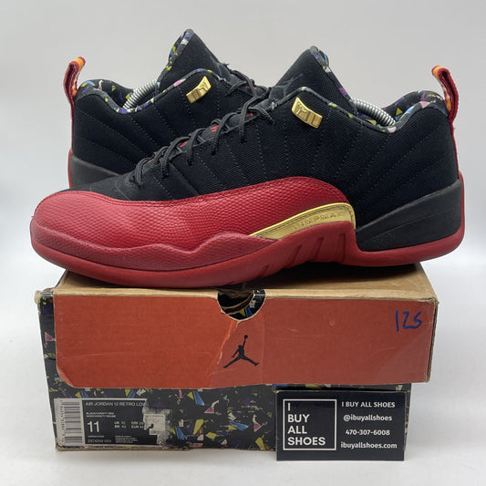 Size 11 -Nike Air Jordan 12 Retro Low SE Super Bowl Black Varsity Red DC1059-001