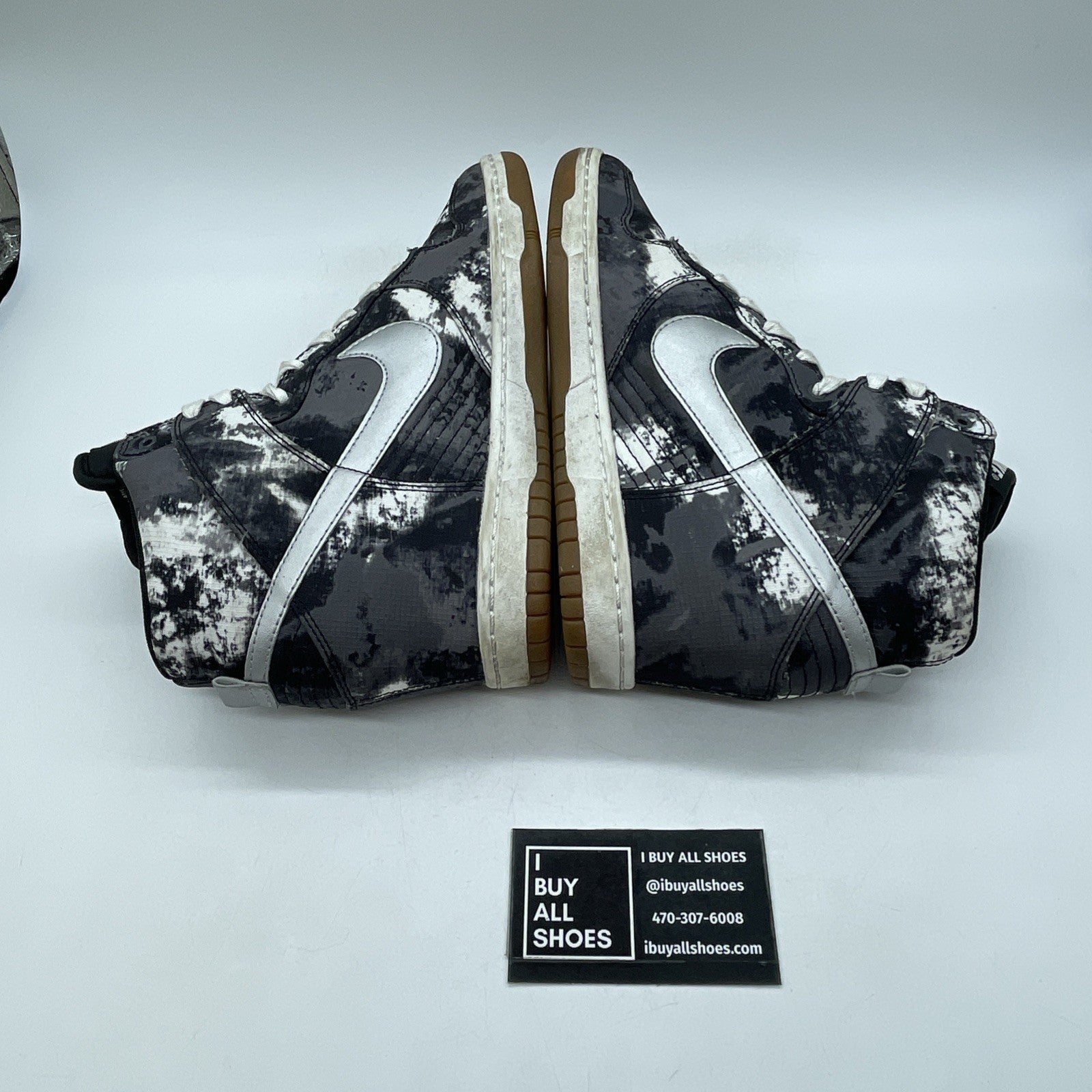 Size 9W - Nike Dunk Sky Print High Black White Silver Leather (543258-004)