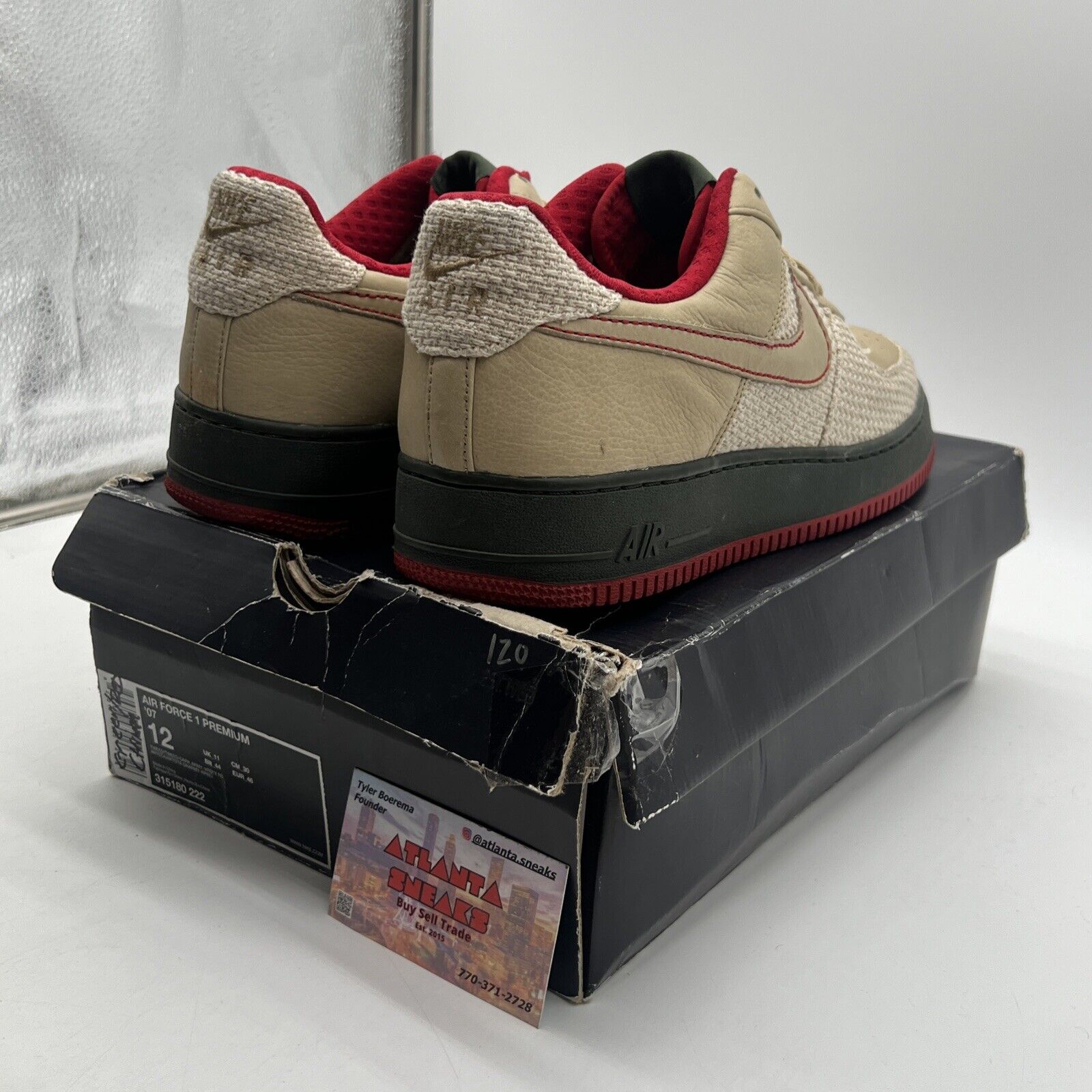 Size 12 - Nike Air Force 1 Premium China Tan Red Black (315180-222)