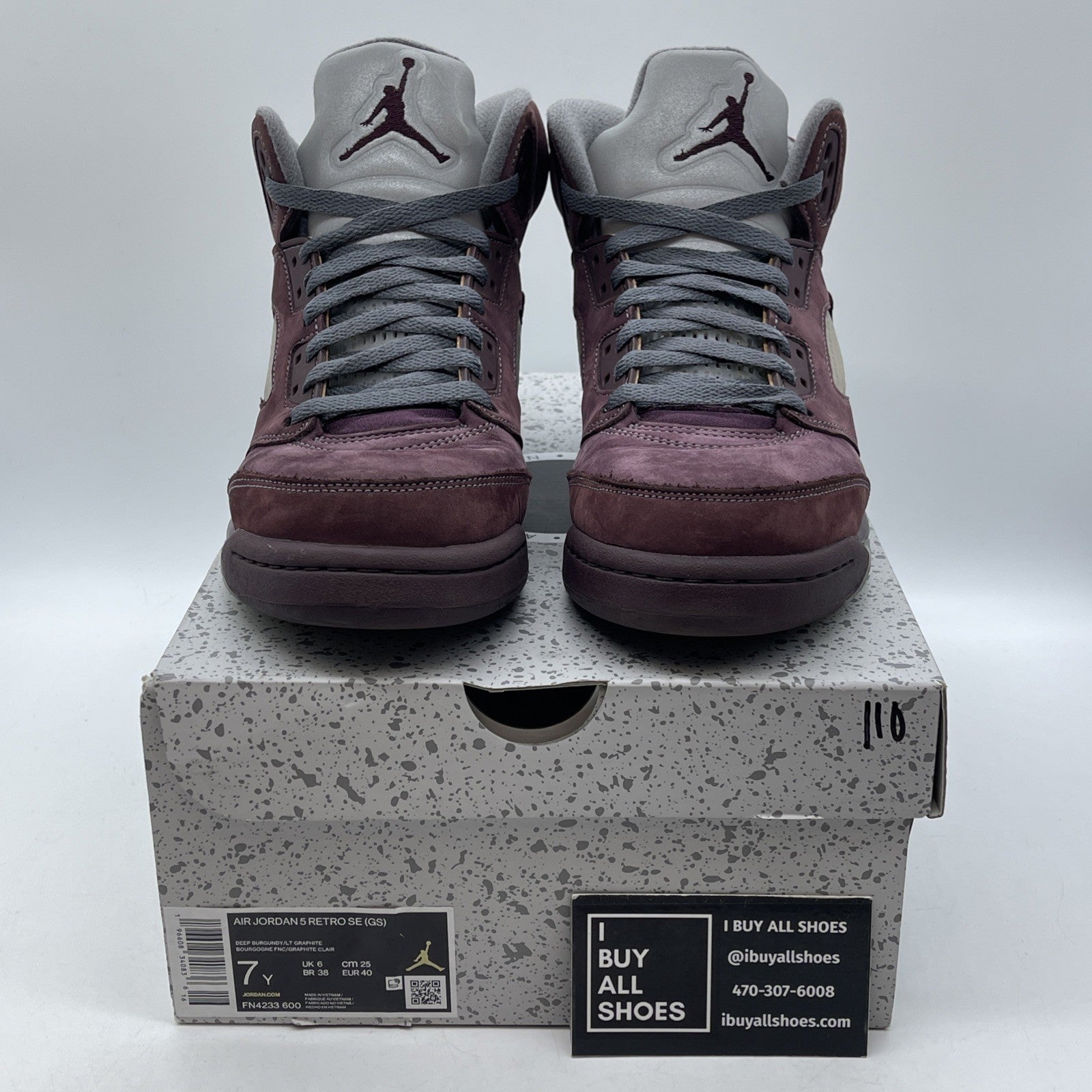 Size 7Y (GS) - Jordan 5 Retro SE 2023 Mid Burgundy Grey Suede (FN4233-600)