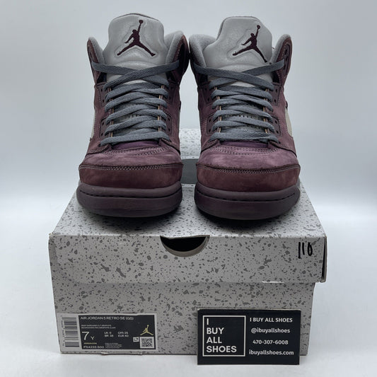 Size 7Y (GS) - Jordan 5 Retro SE 2023 Mid Burgundy Grey Suede (FN4233-600)
