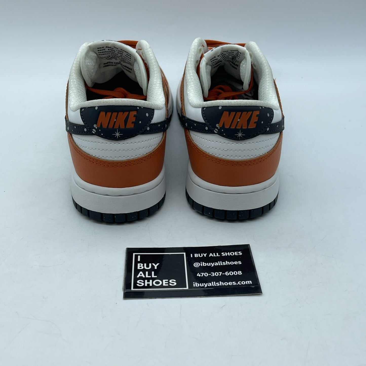 Size 7.5 - Nike Dunk Low Starry Swoosh Orange Black Leather (FV6909-800)