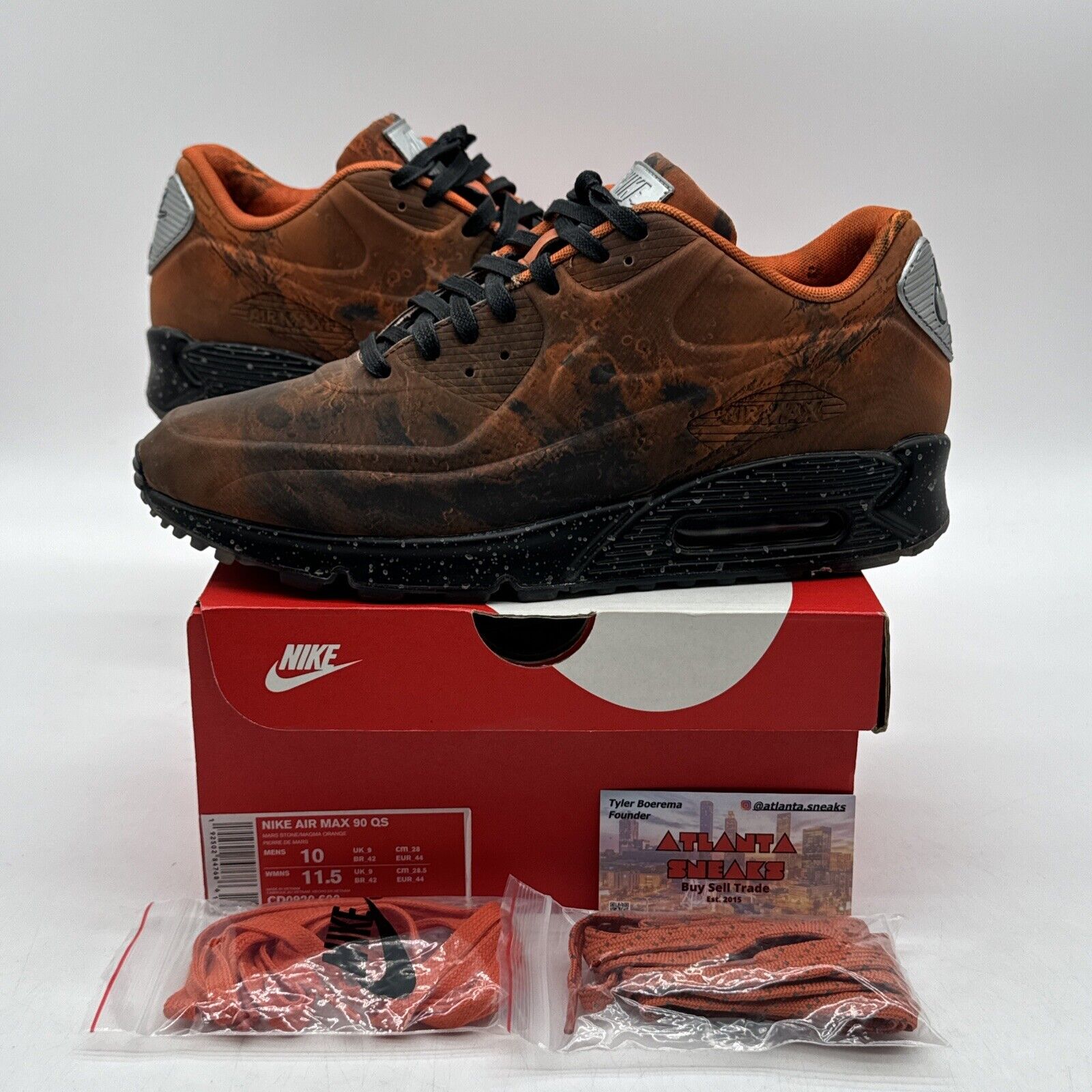 Size 10 - Nike Air Max 90 QS Mars Landing 2019 Orange Reflective Black Shiny