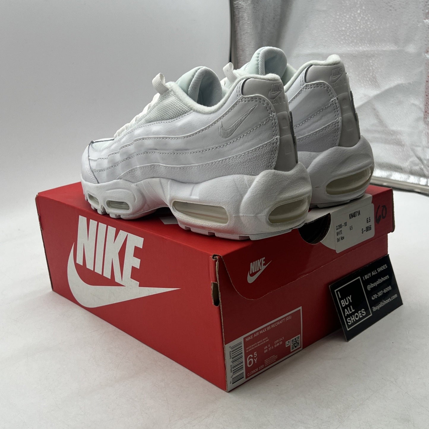 Size 6.5Y - Nike Air Max 95 Essential White Silver (CJ3906-100)