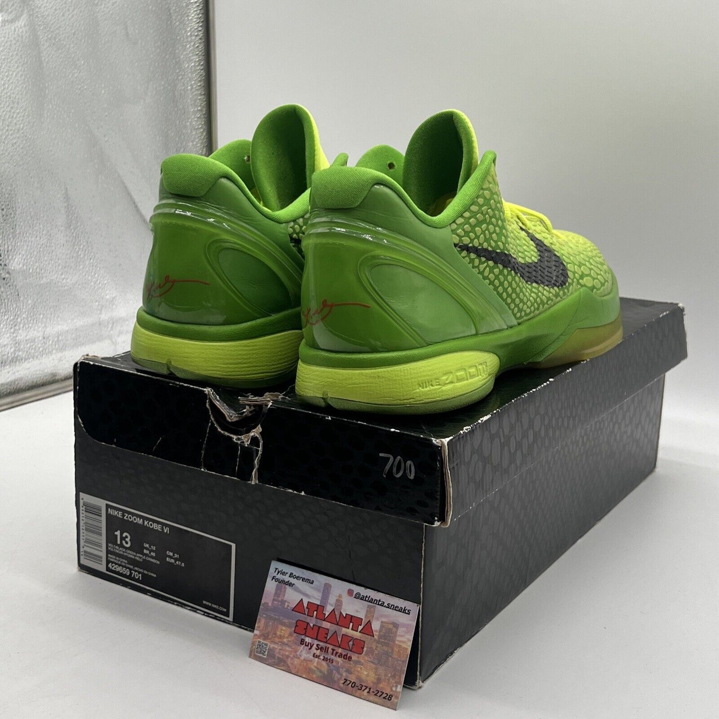 Size 13 - Nike Zoom Kobe 6 2010 Grinch Black Red (429659-701)