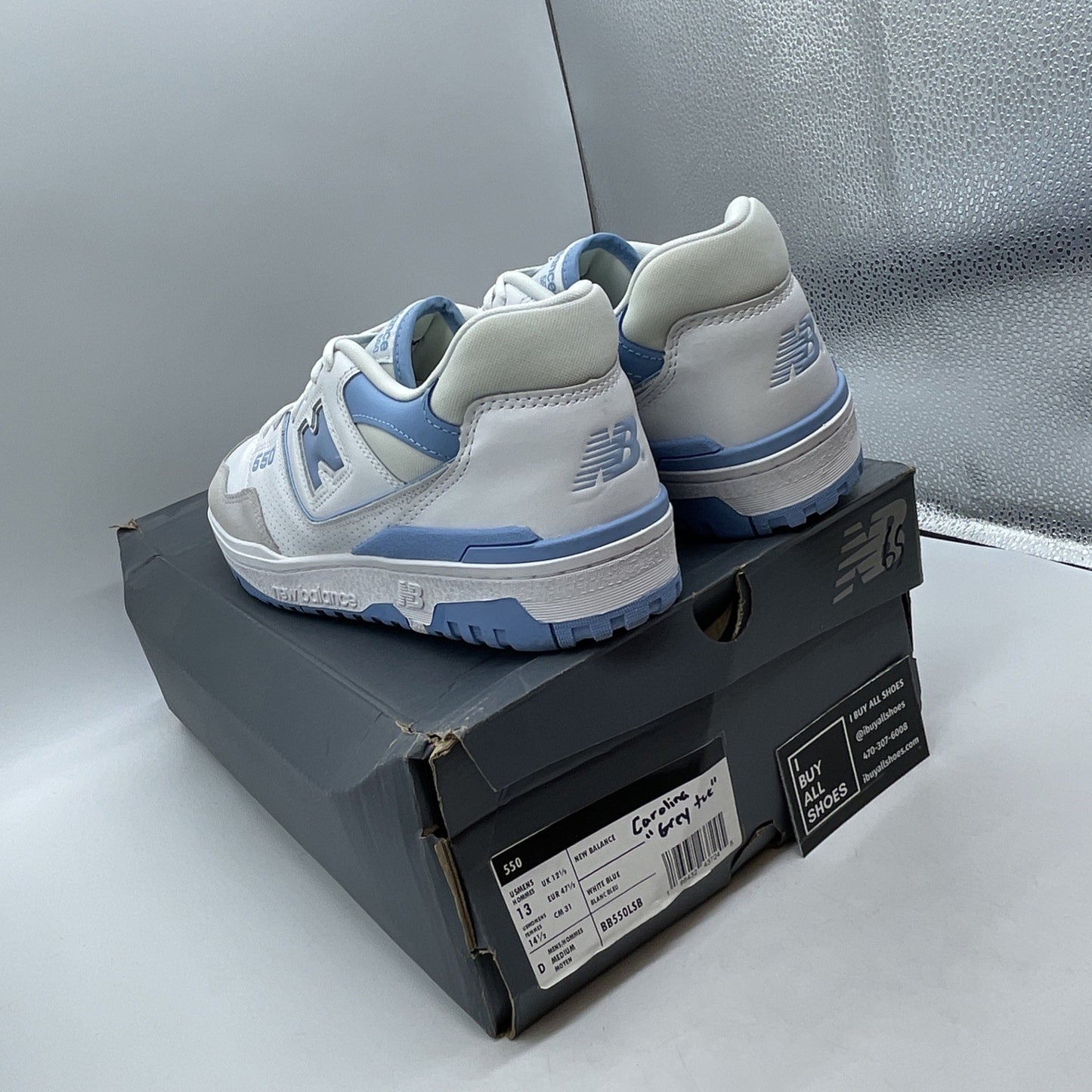 Size 13 - New Balance 550 White Blue Haze (BB550LSB)