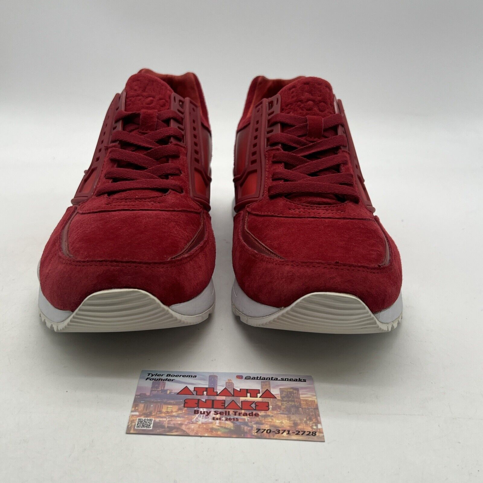 Size 13 - Bait + Brooks Regent Inferno Men Pigskin Suede & Red