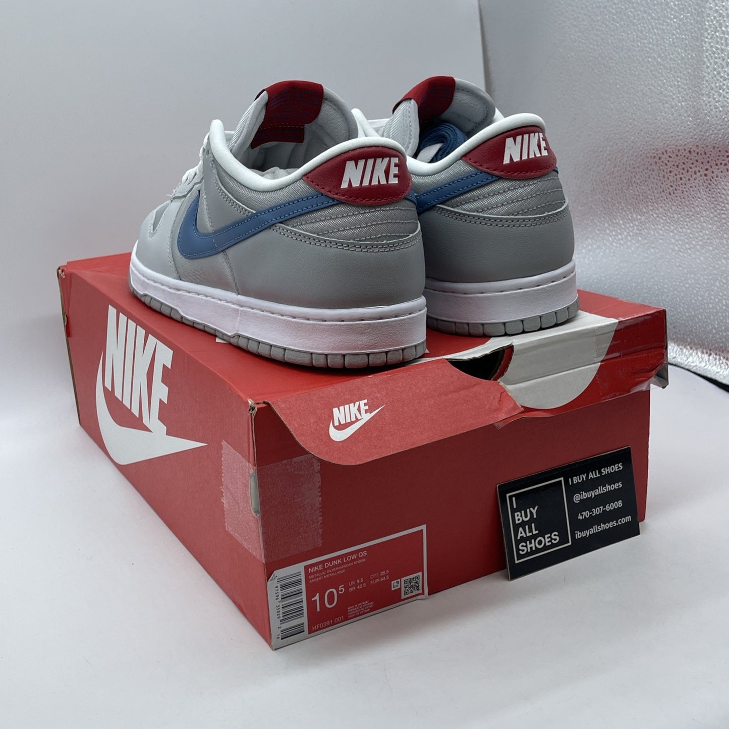 Size 10.5 - Nike Dunk 2024 Low Silver Surfer Red Grey Leather (HF0391-001)