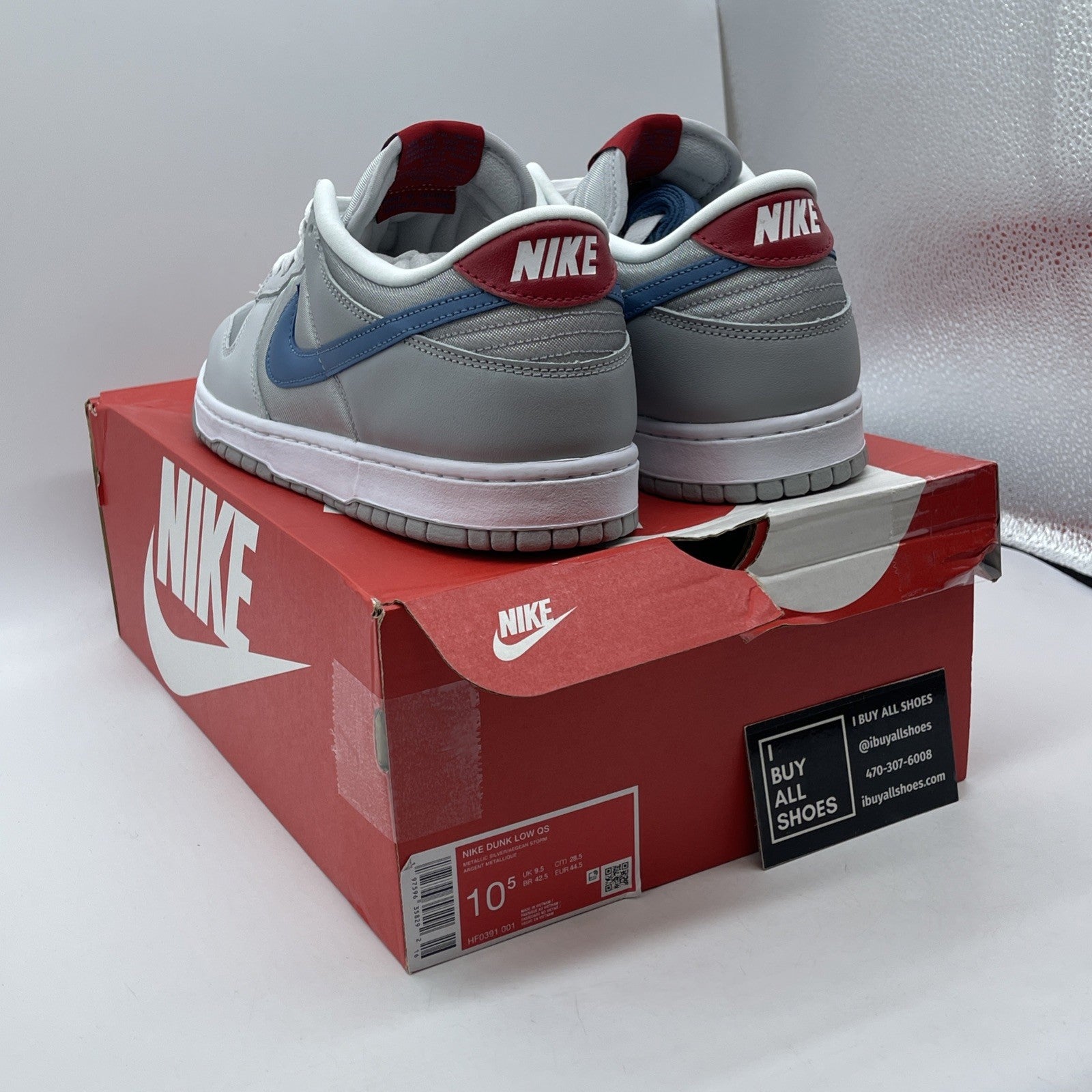 Size 10.5 - Nike Dunk 2024 Low Silver Surfer Red Grey Leather (HF0391-001)