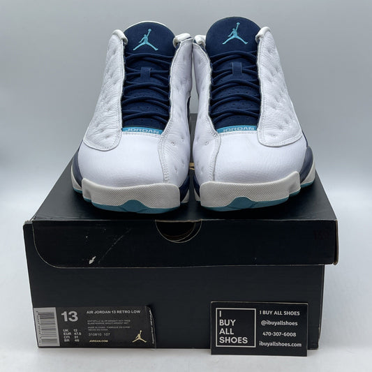 Size 13 - Air Jordan 13 Low Hornets Blue White Suede Leather (310810-107)