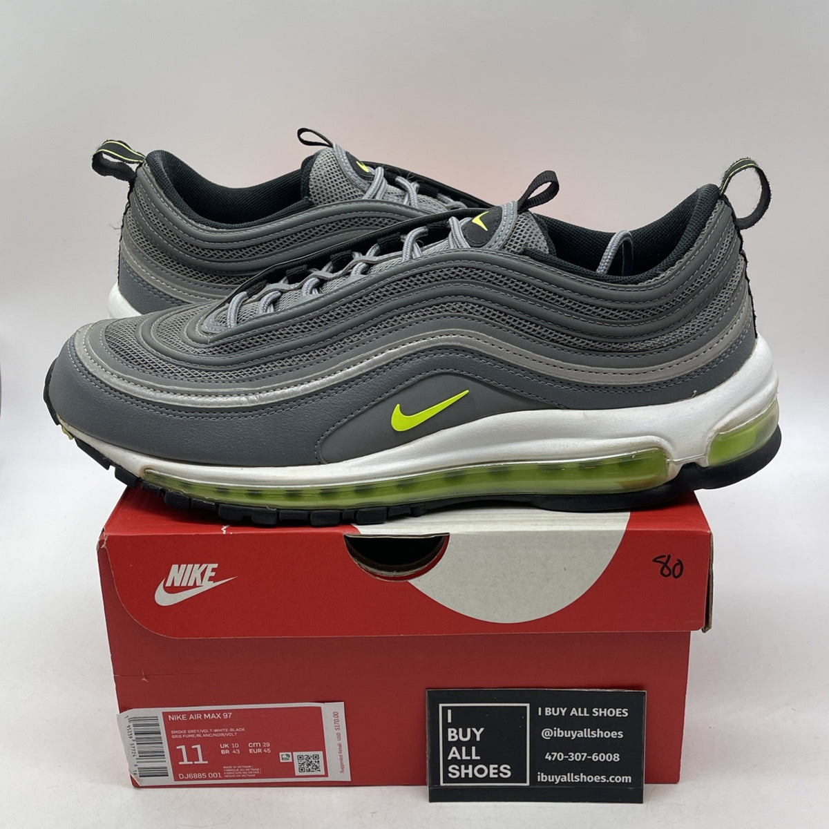 Size 11 - Nike Air Max 97 Smoke Grey Volt (DJ6885-001)