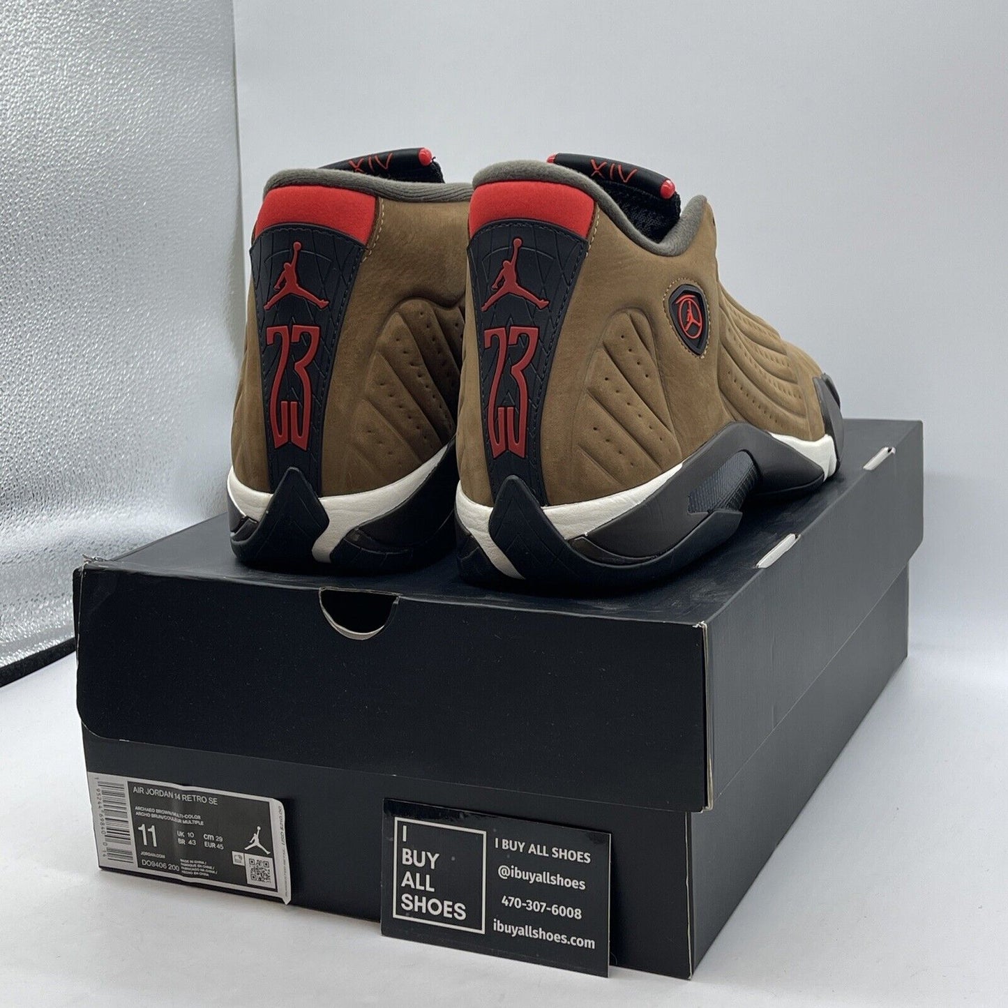 Size 11 - Air Jordan 14 Retro Winterized Brown Red White Black Suede DO9406-200