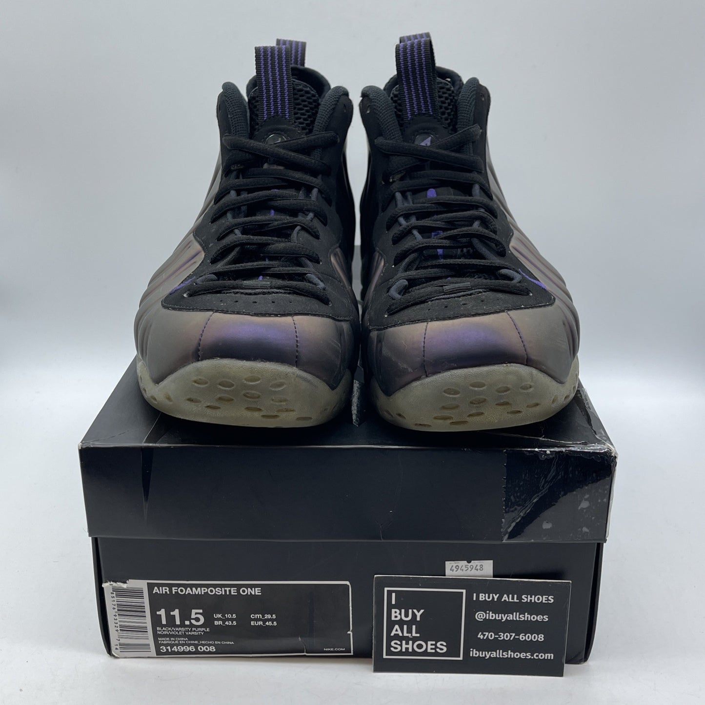 Size 11.5 - Nike Air Foamposite One 2017 Eggplant Purple Black (314996-008)