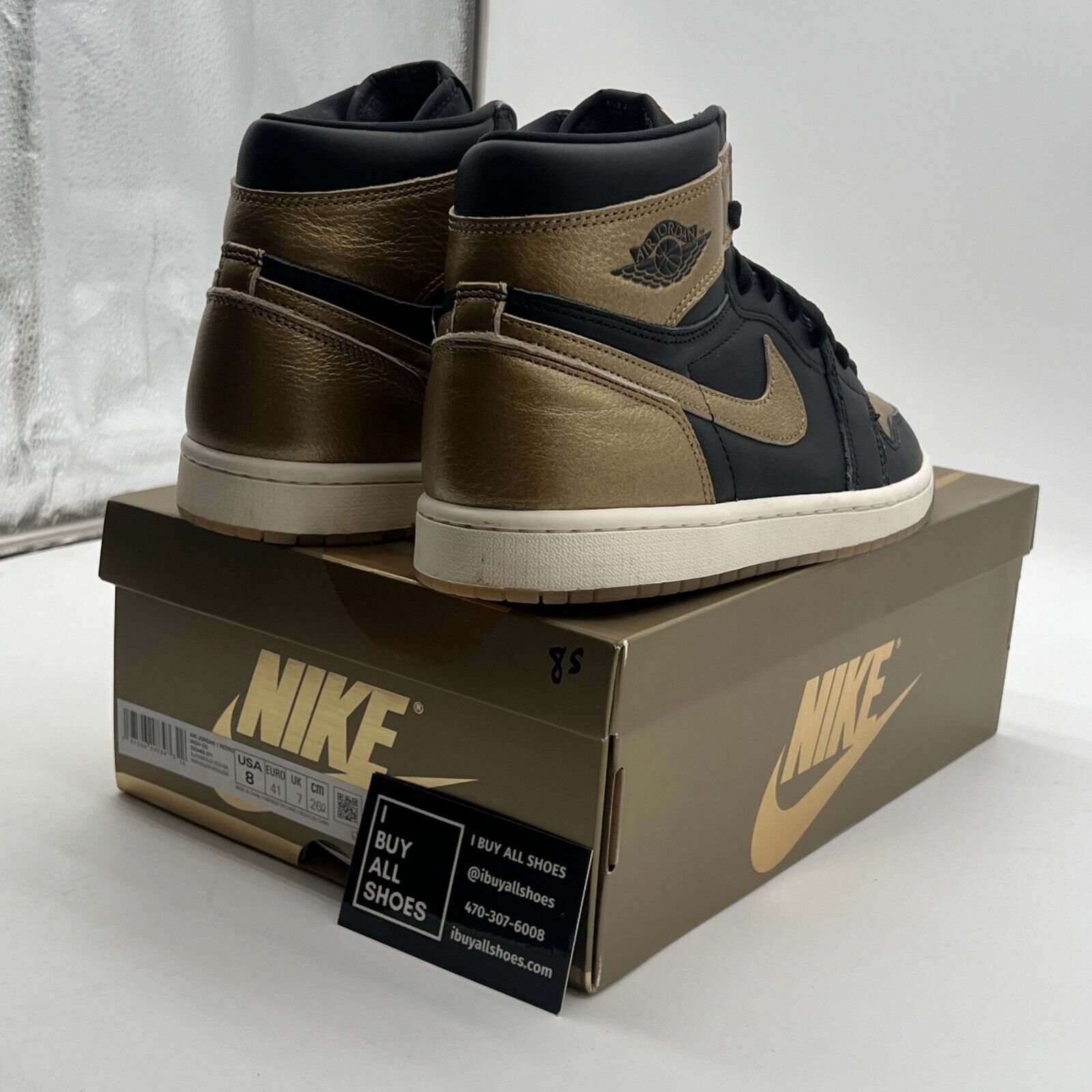 Size 8 - Air Jordan 1 Retro OG High Black Gold (DZ5485-071)