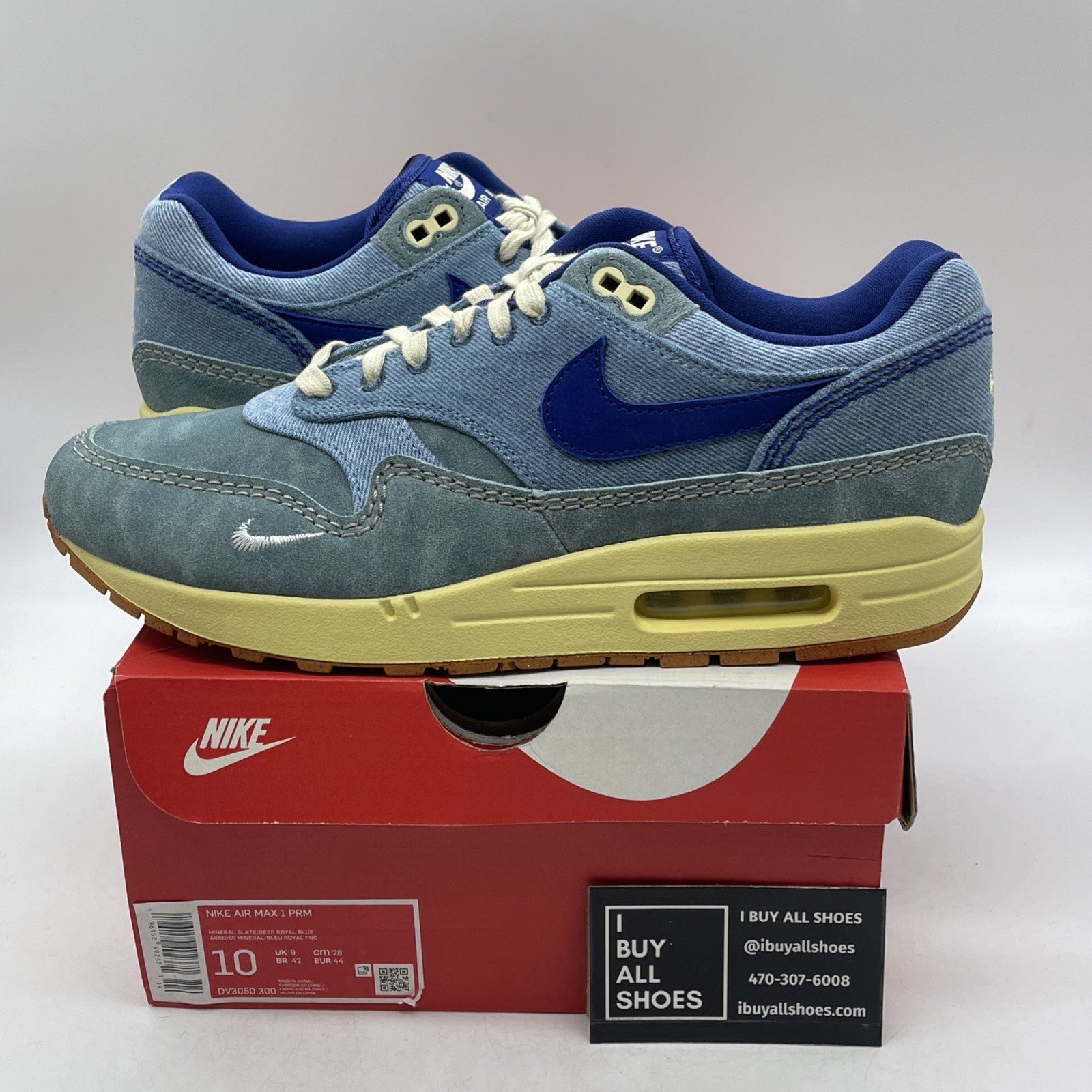 Size 10 - Nike Air Max 1 Premium Dirty Denim 2022 (DV3050-300)
