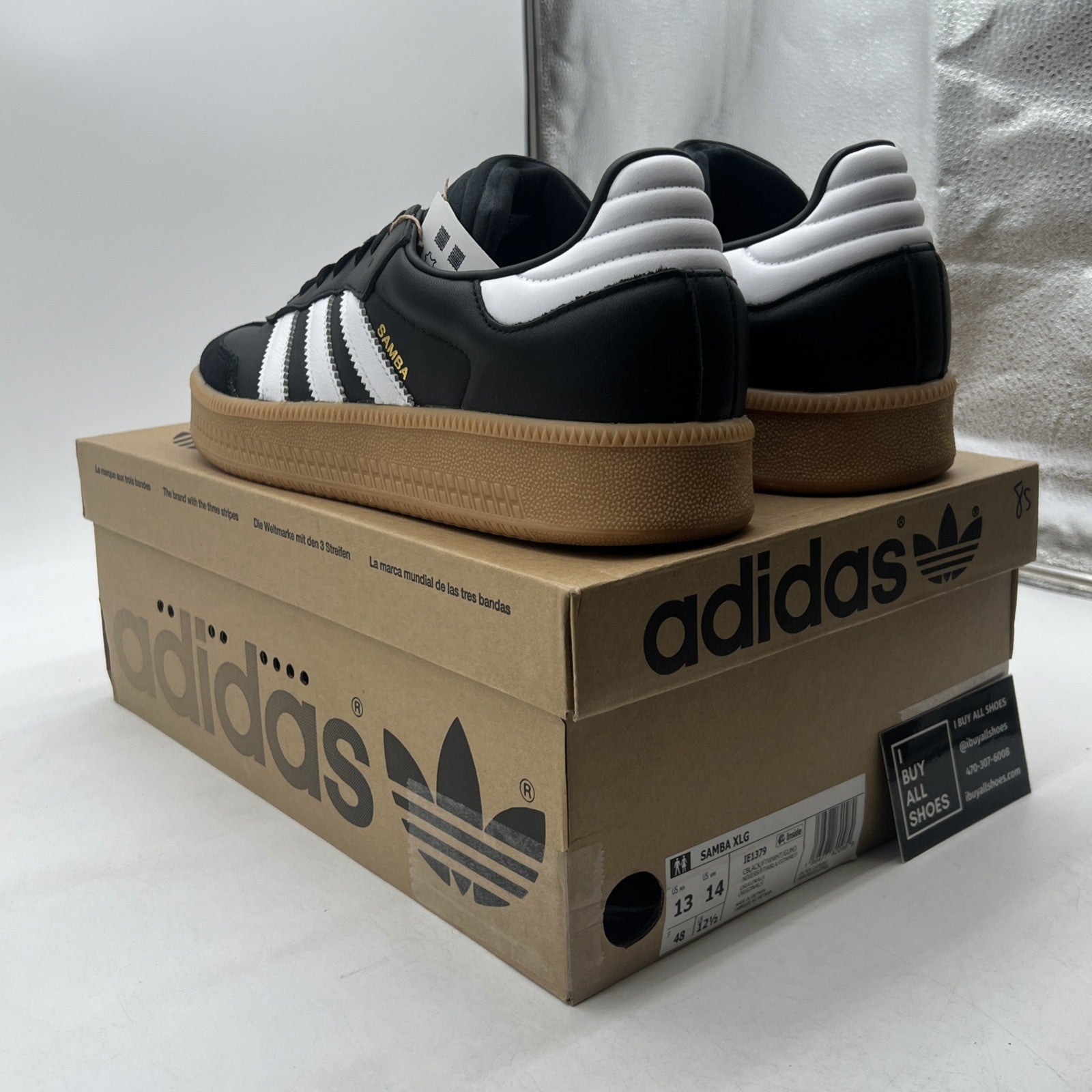Size 13 - adidas Samba XLG Black White Gum (IE1379)