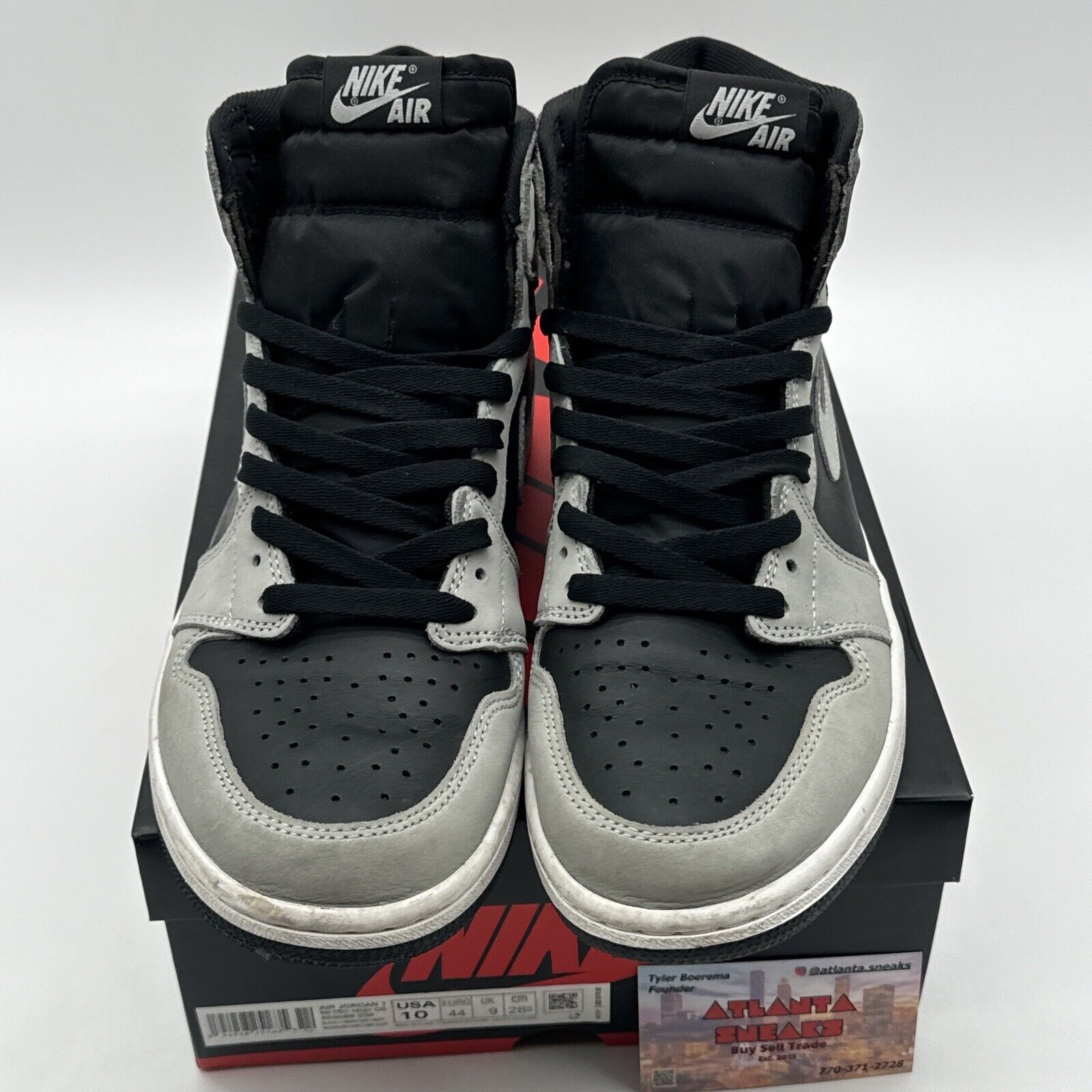 Size 10 - Jordan 1 Retro OG High Shadow 2.0 Grey Black Suede White All Stars