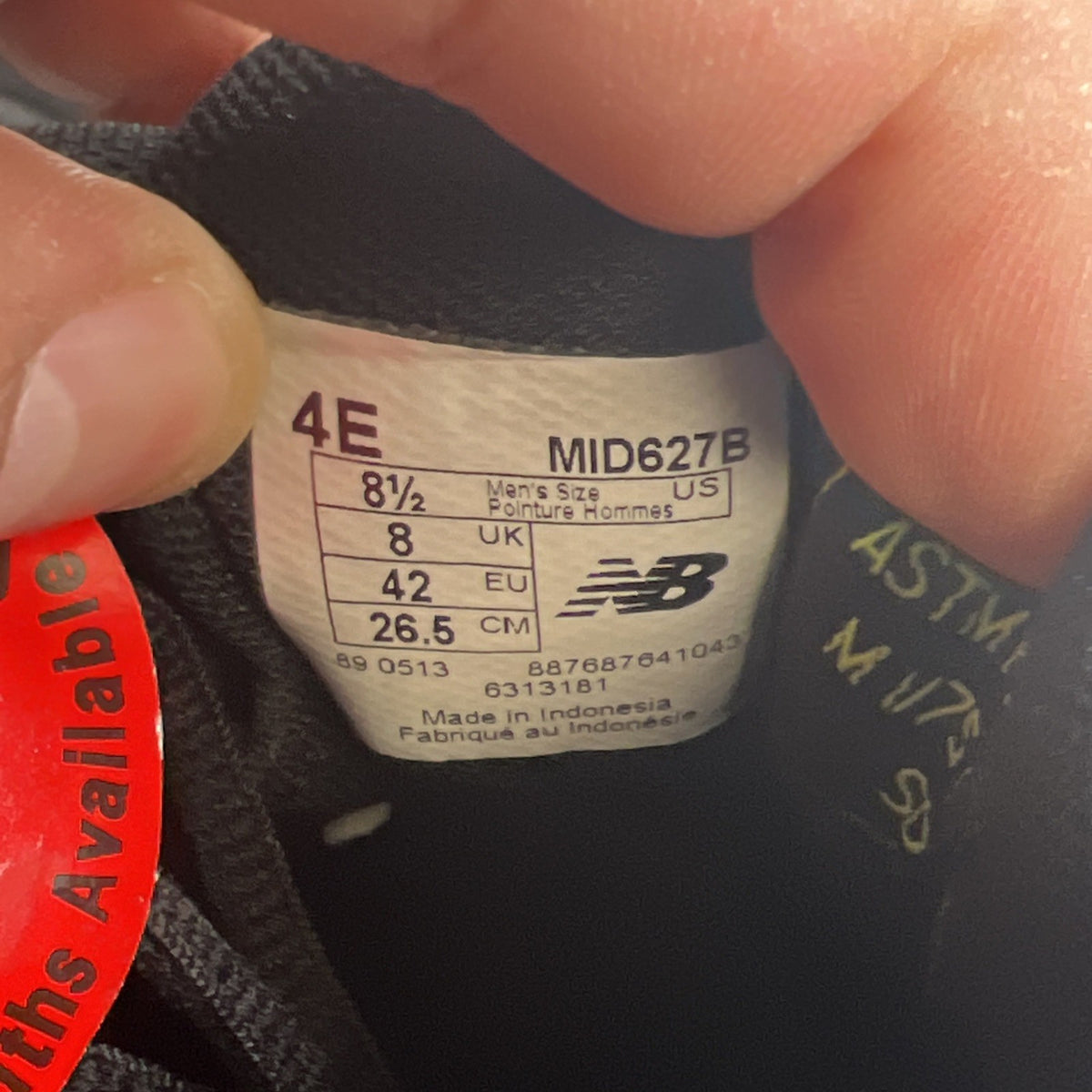 Size 8.5 - New Balance Steel Toe 627 Leather Triple Black (MID627B)