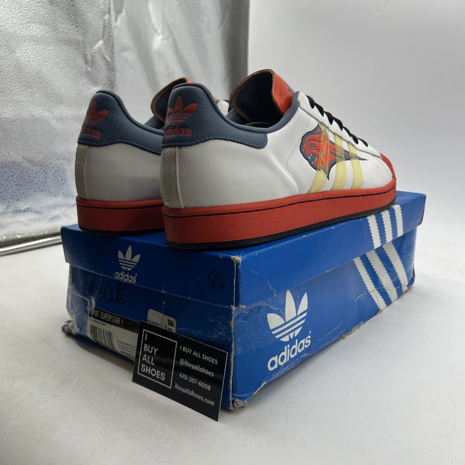 Size 13 - Charlotte Bobcats Shell Toe Adidas Superstar 1 NBA (014167)