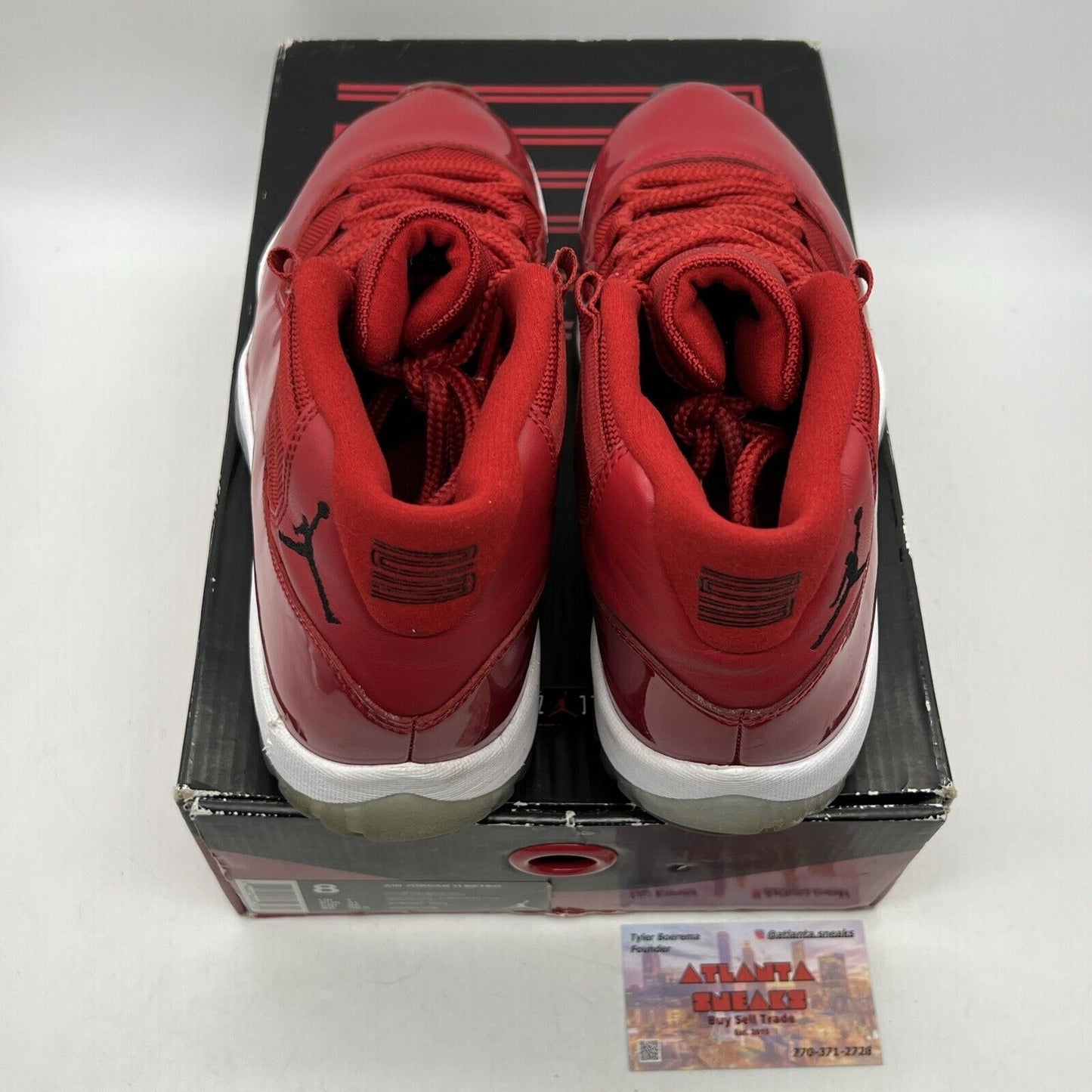 Size 8 - Jordan 11 Retro High Win Like '96 Red White Leather (378037-623)