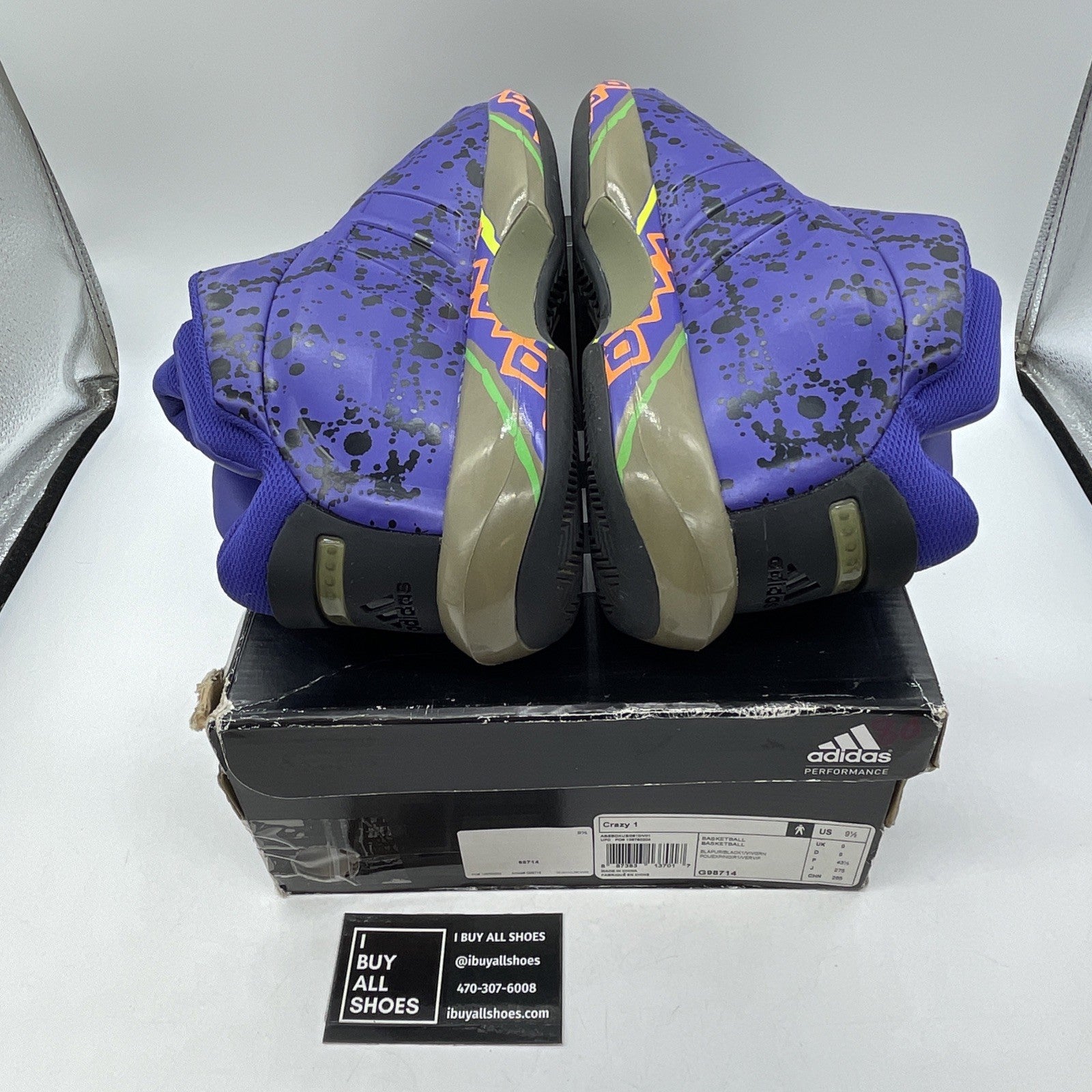 Size 9.5 - ADIDAS Crazy  1 KOBE BRYANT PE Purple All Star Game ASG (G9871)
