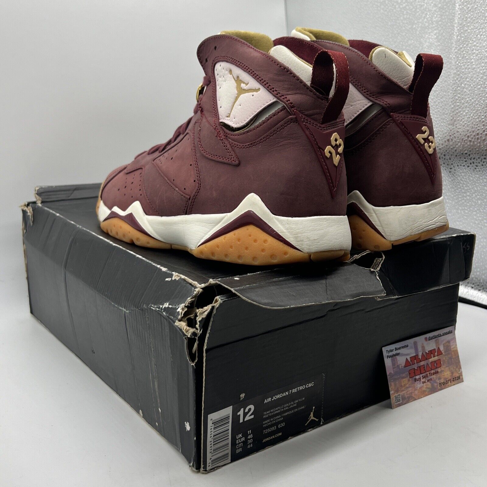 Size 12 - Air Jordan 7 Retro Cigar White Maroon Gum Gold (725093-630)