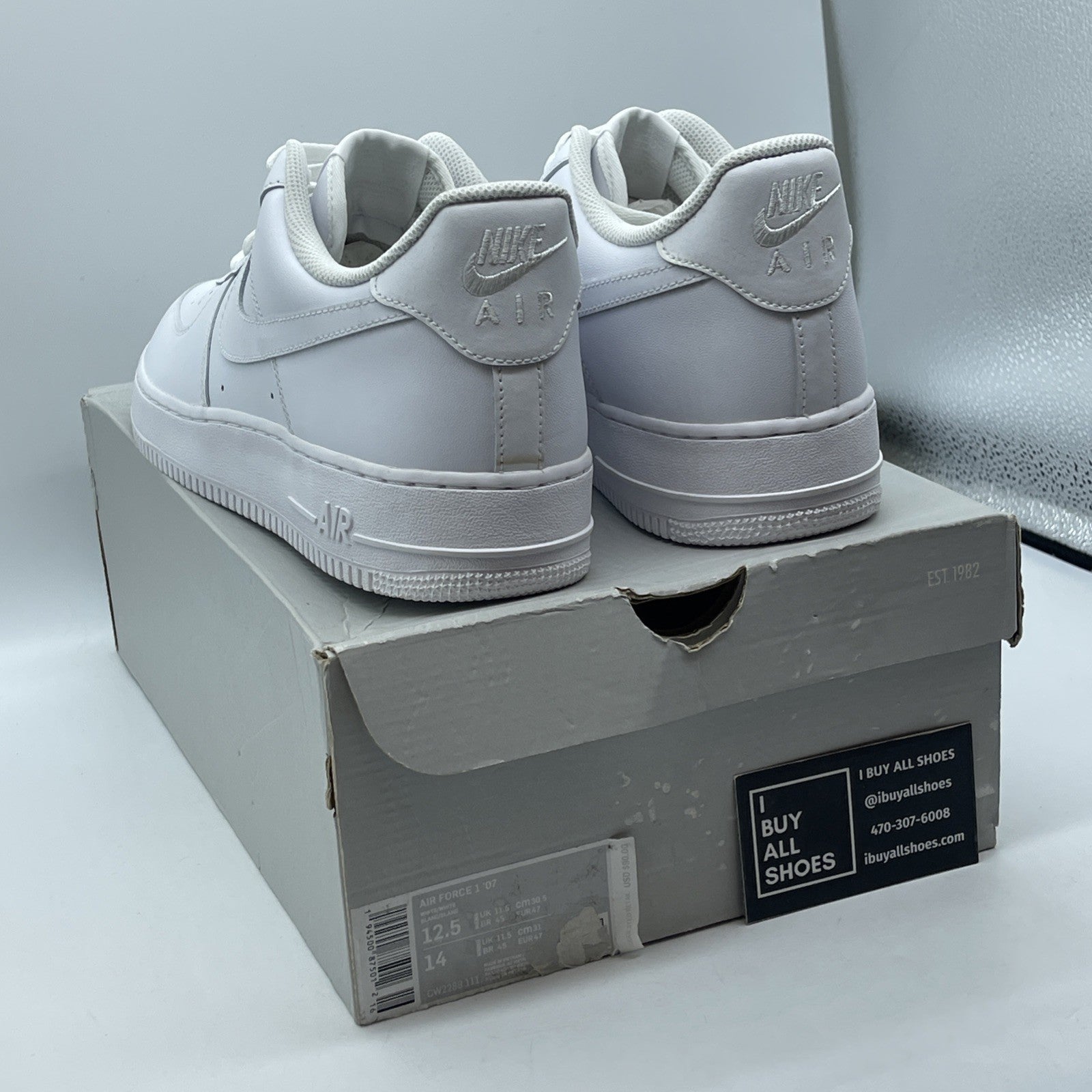 Size 12.5 - Nike Air Force 1 '07 Low Triple White Suede Leather (CW2288-111)