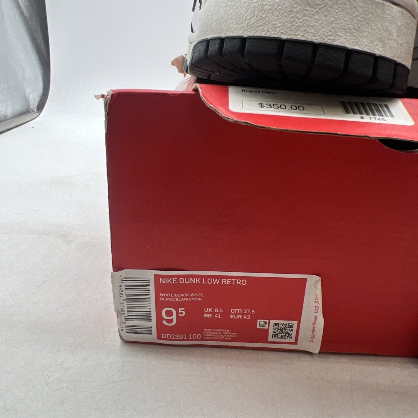 Size 9.5 - Nike Dunk Low Black White (DD1391-100)