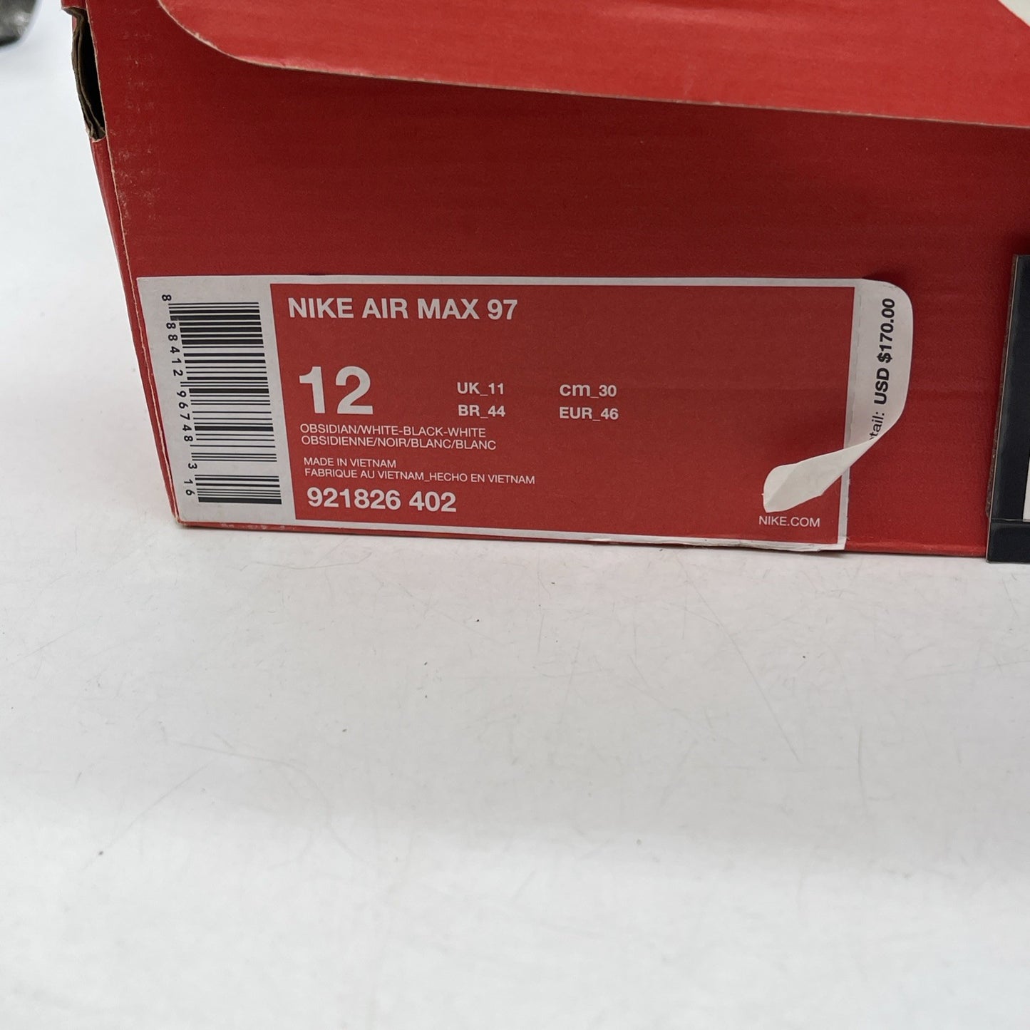 Size 12 - Nike Air Max 97 Obsidian (921826-402)