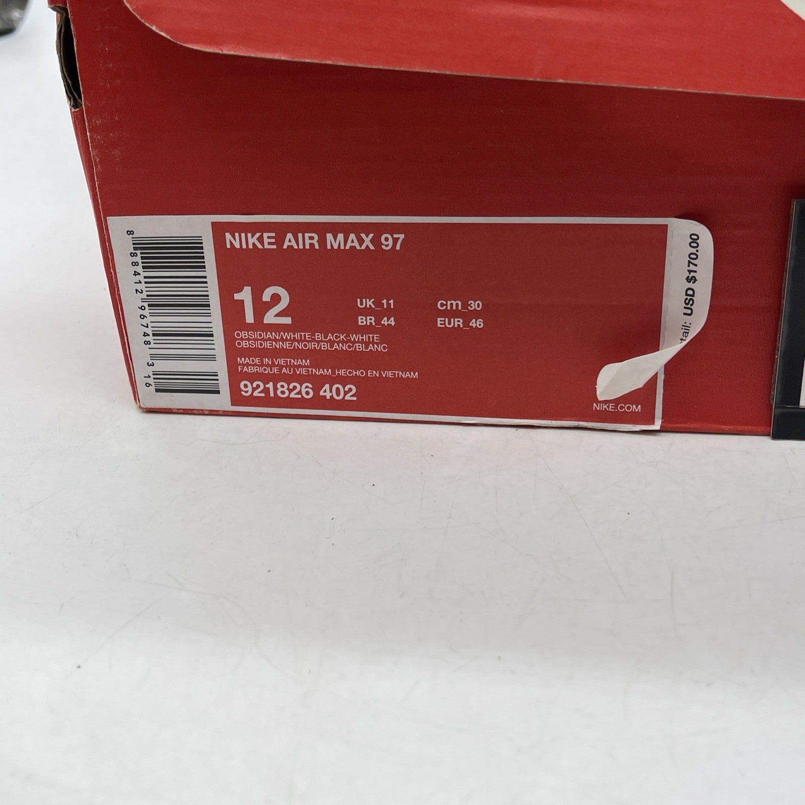Size 12 - Nike Air Max 97 Obsidian (921826-402)