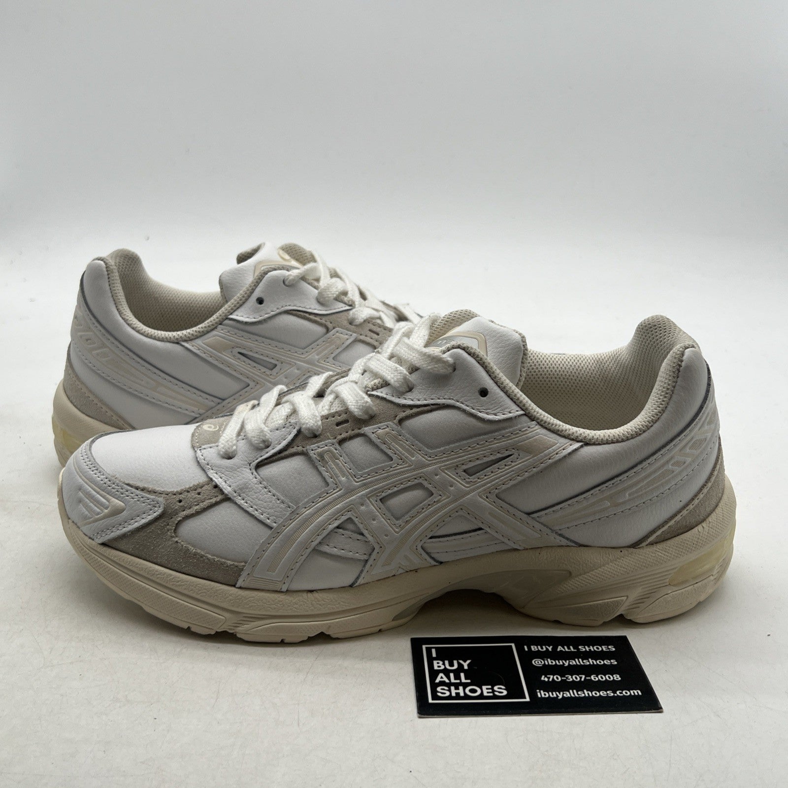 Size 9.5 - SCARPE ASICS GEL -1130 RUNNING UOMO DONNA BIANCO PELLE SCHUHE