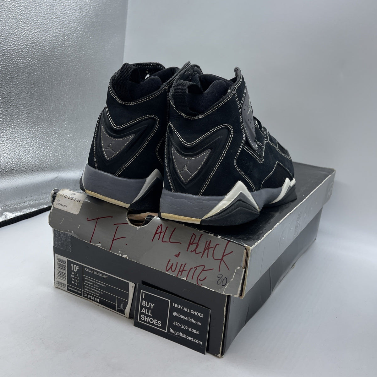 Size 10.5 - Air Jordan True Flight Black (342964-011)