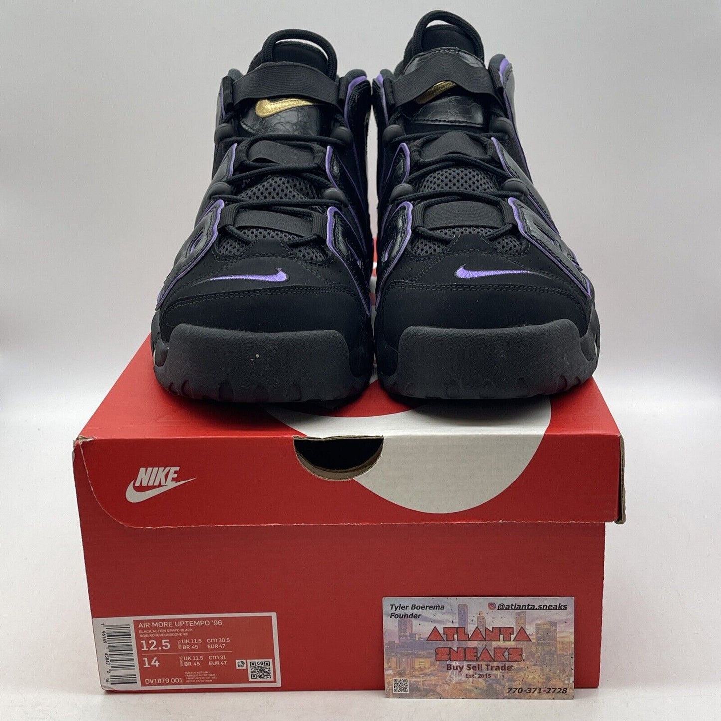 Size 12.5 - Nike Air More Uptempo '96 Black Action Grape Suede (DV1879-001)