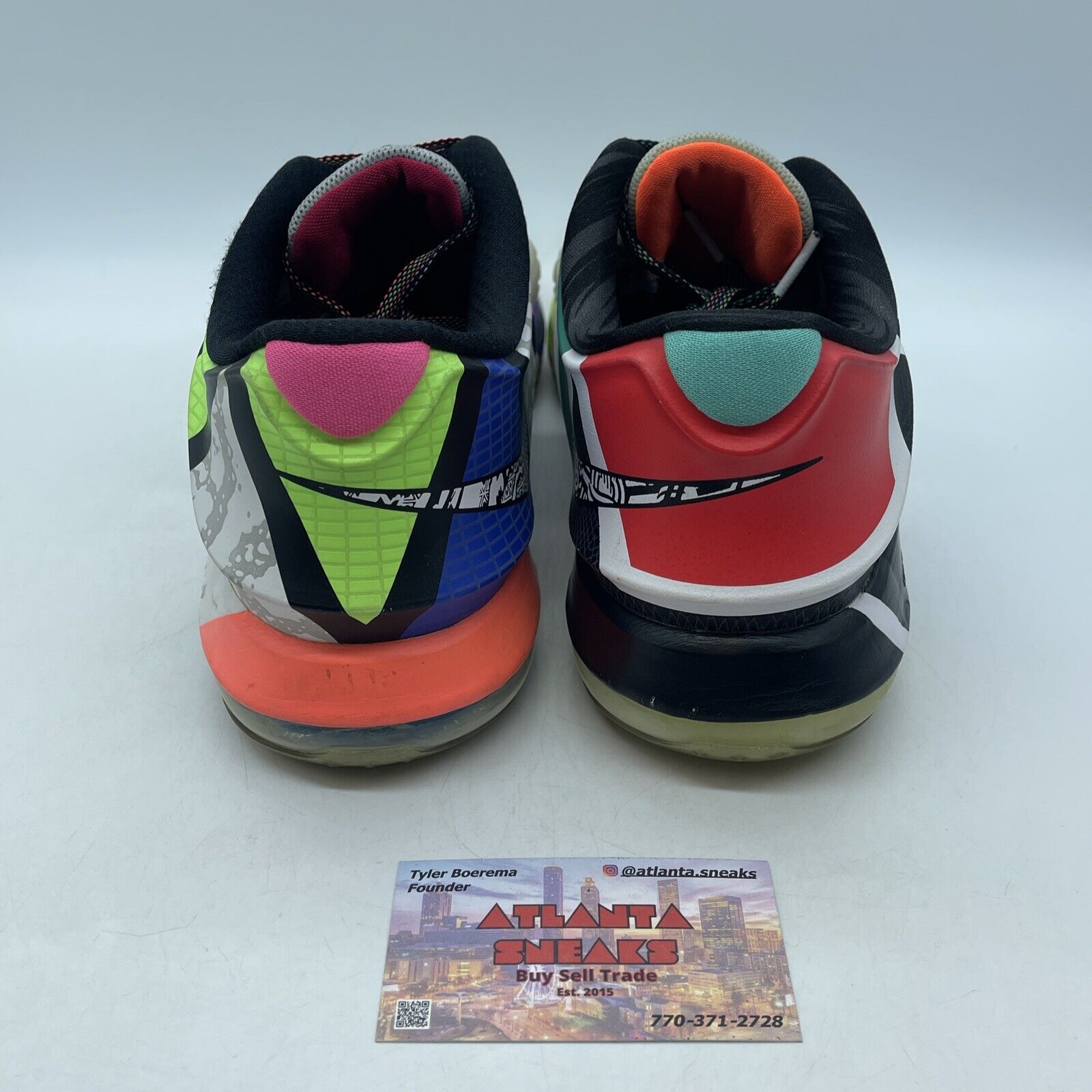 Size 10 - Nike KD 7 What The KD Pink Blue Green White Grey Leather (801778-944)