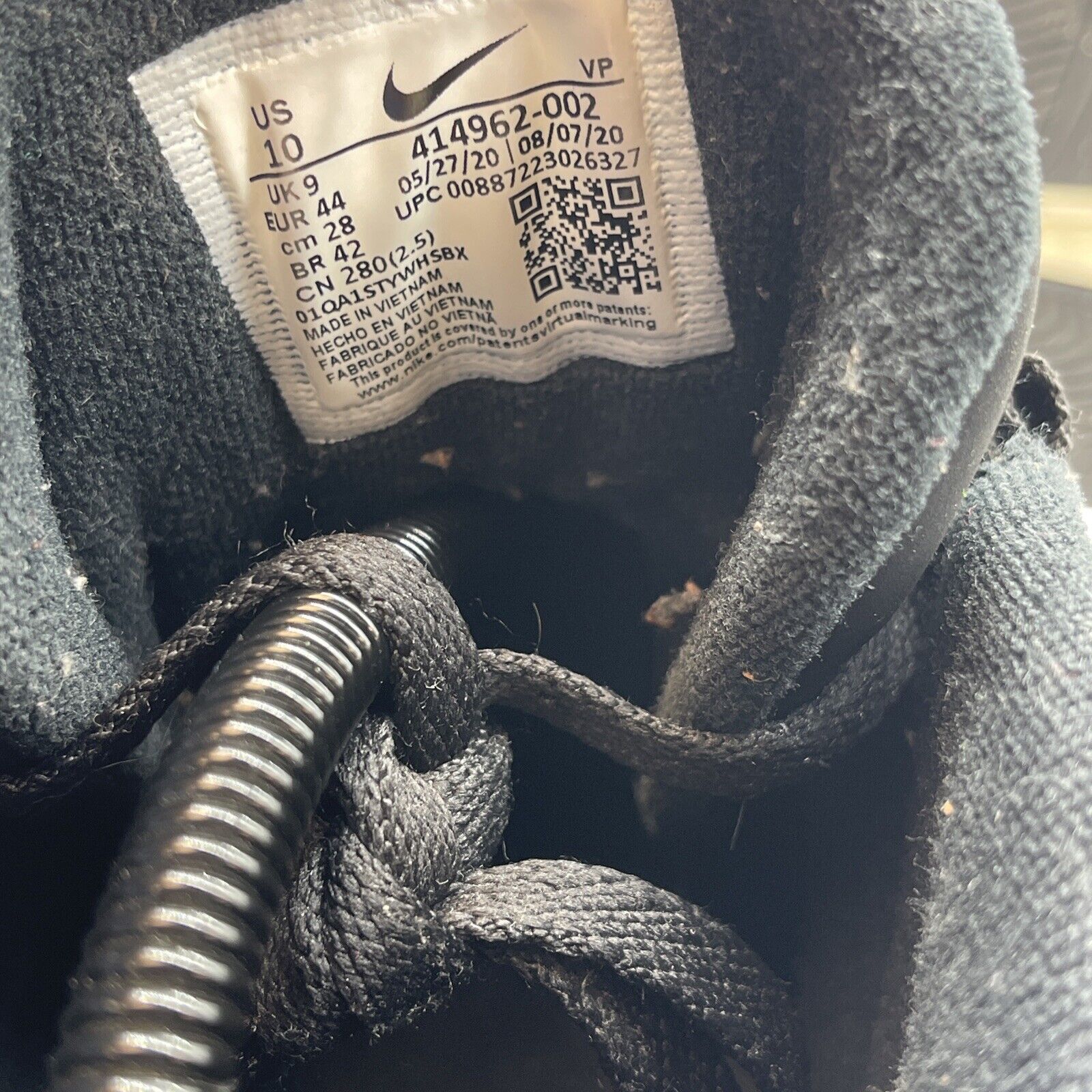 Size 10 - Nike Air More Uptempo Release Black White Suede (414962-002)
