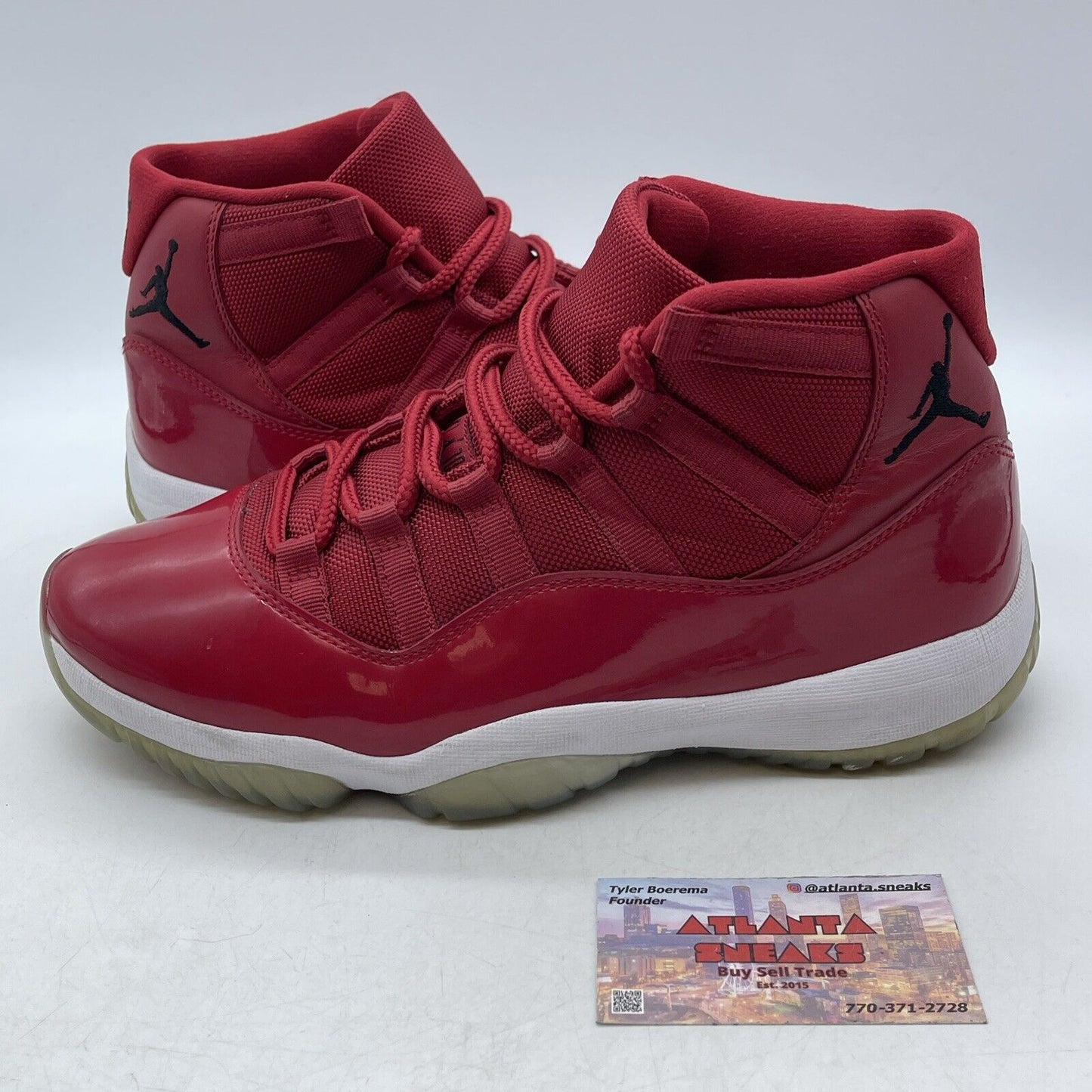 Size 9.5 - Jordan 11 Retro High Win Like '96 Red White Black (378037-623)