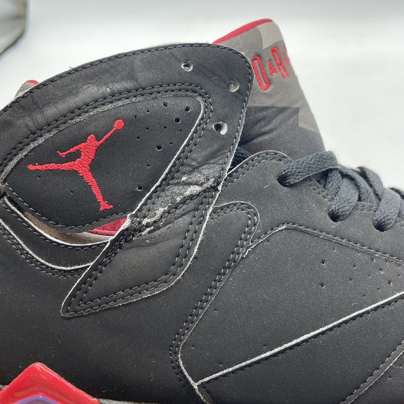 Size 10.5 - Air Jordan 7 Retro 2012 Raptor Black Red Purple (304775-018)