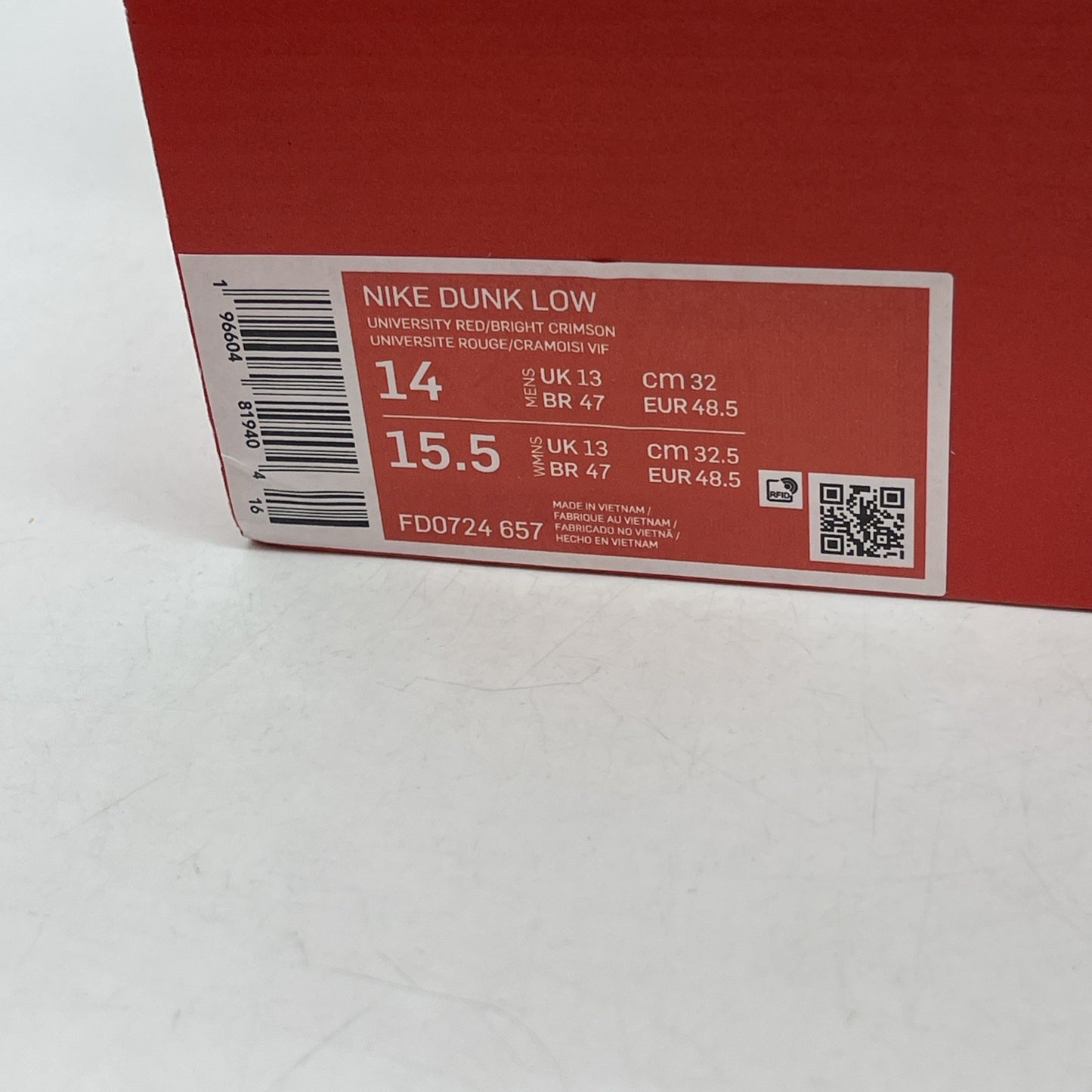 Size 14 - Nike Dunk Low ATL (FD0724-657)