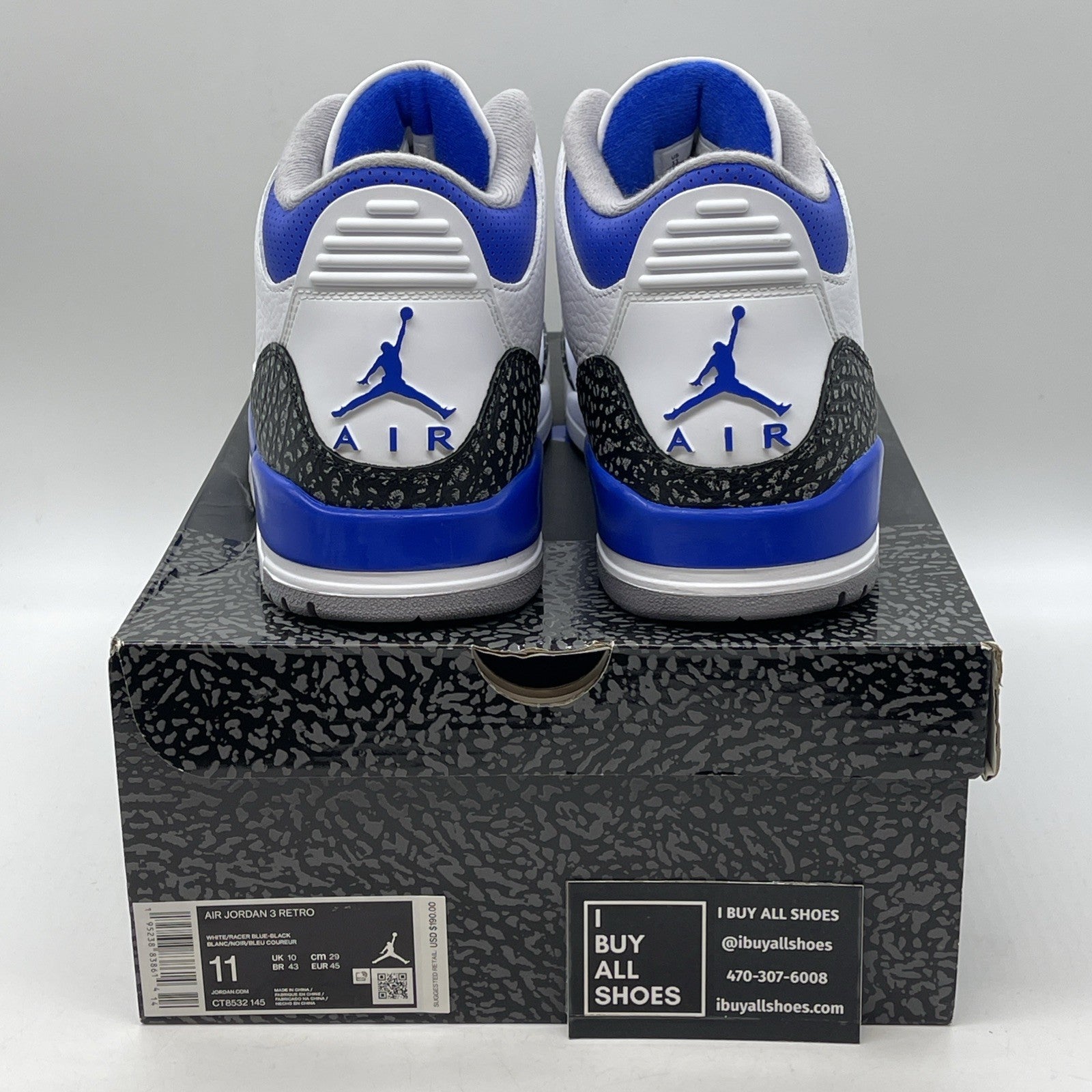 Size 11 - Air Jordan 3 Retro Mid Racer Blue Suede Leather (CT8532-145)