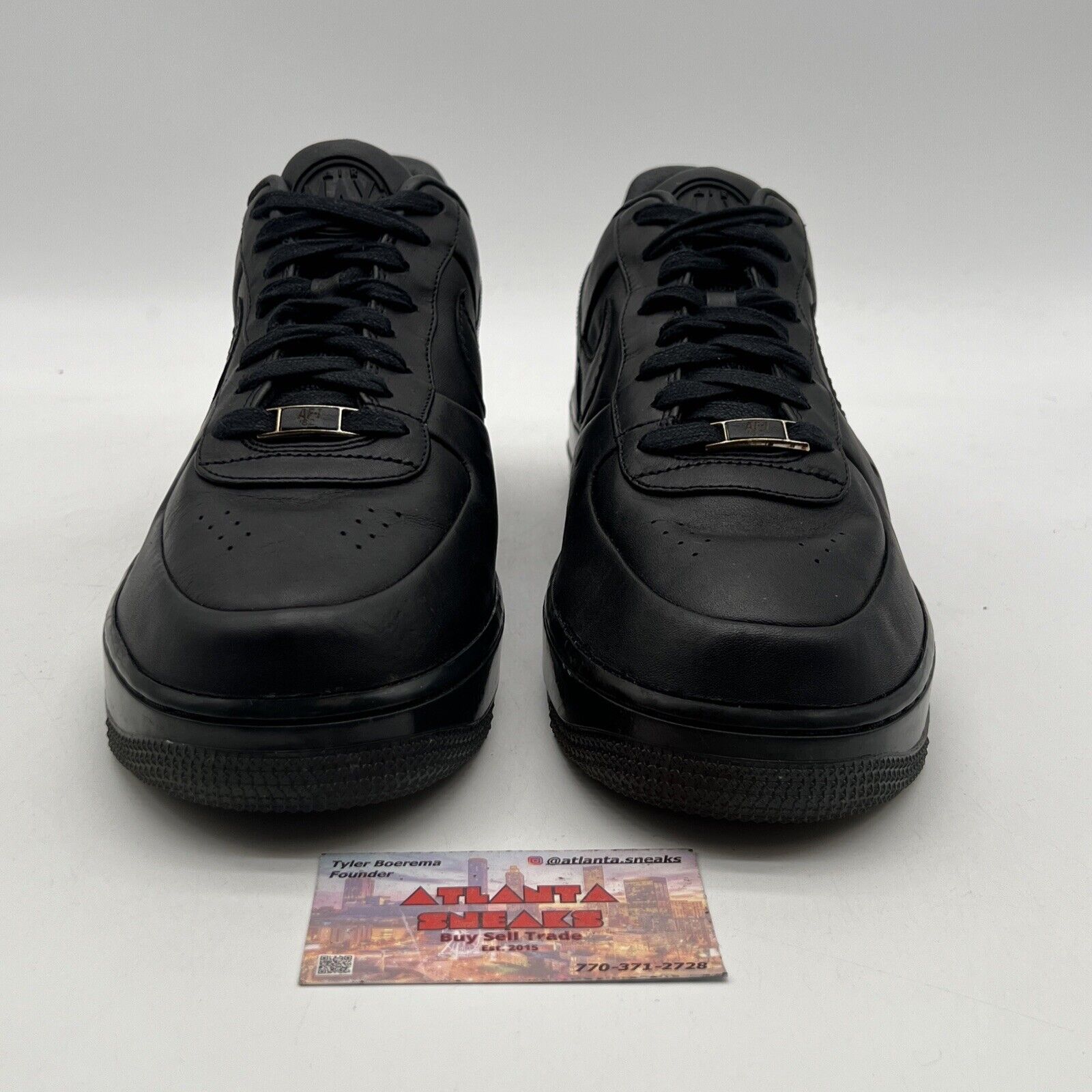 Size 12 - Nike Air Force 1 Supreme Max Air Cb Low Black Leather (317262-001)