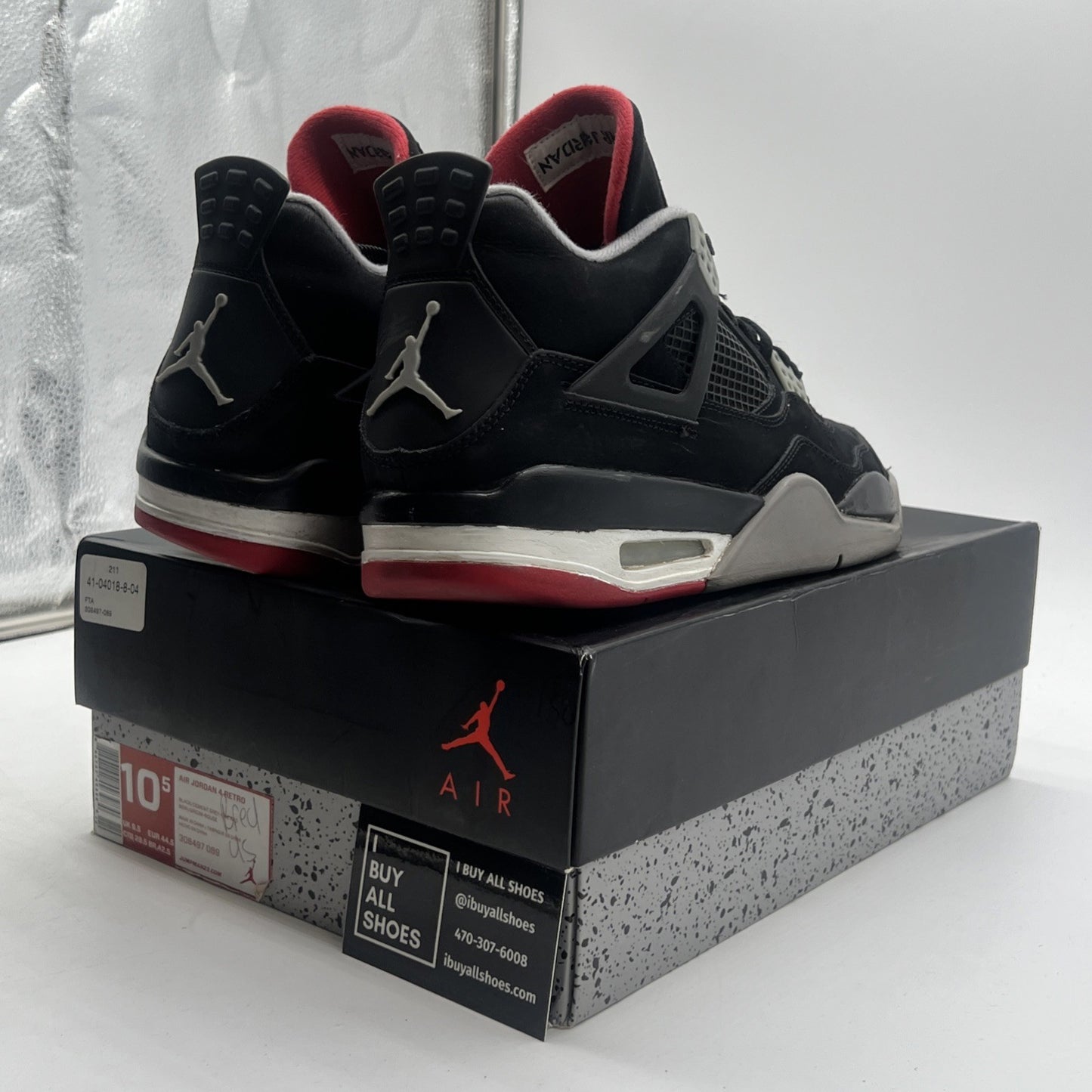 Size 10.5 - Air Jordan 4 Retro bred release 2012 (308497-089)