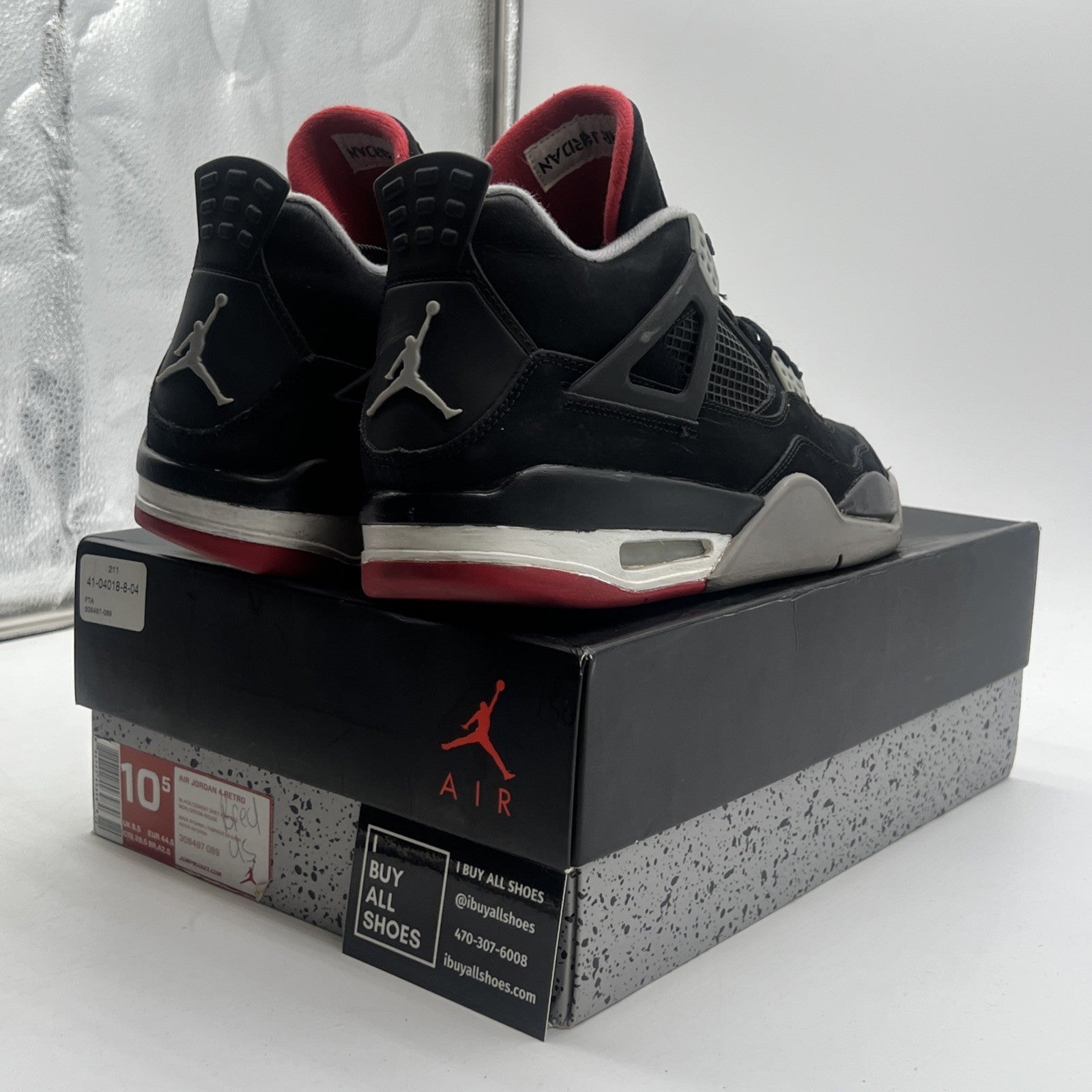 Size 10.5 - Air Jordan 4 Retro bred release 2012 (308497-089)