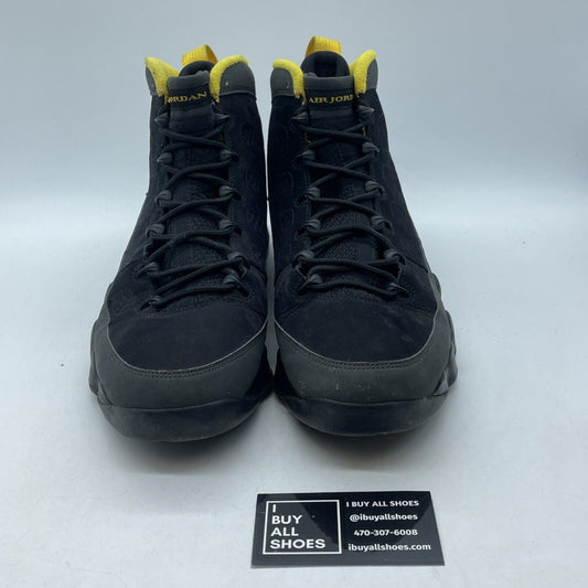 Size 11.5 - Jordan 9 Retro Black Grey Yellow Suede Leather (CT8019-070)