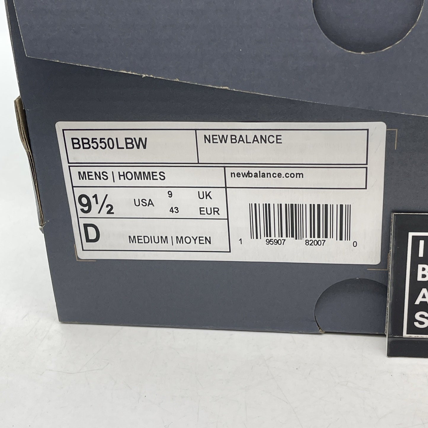 Size 9.5 - New Balance 550 Panda Black White Leather (BB550LBW)