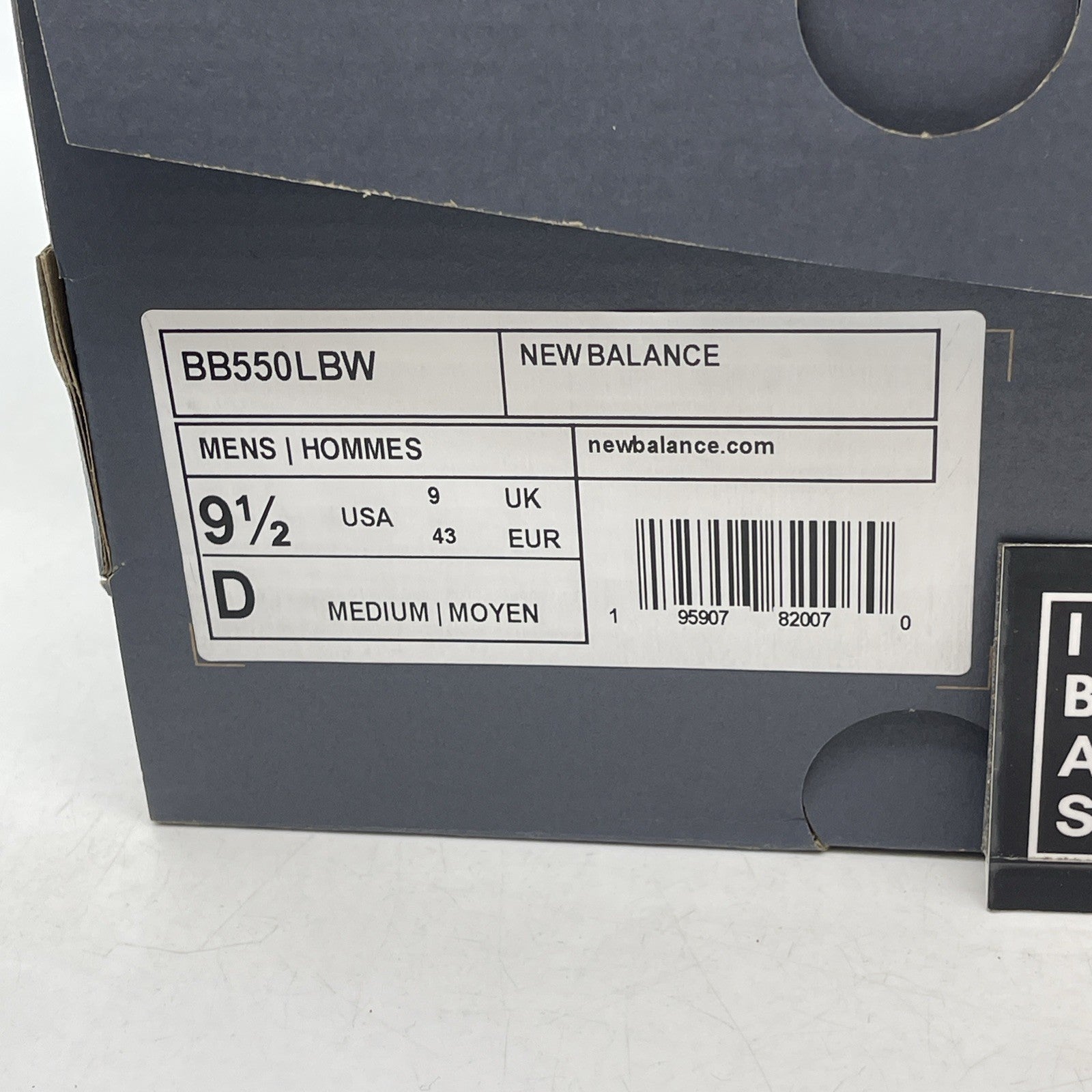 Size 9.5 - New Balance 550 Panda Black White Leather (BB550LBW)