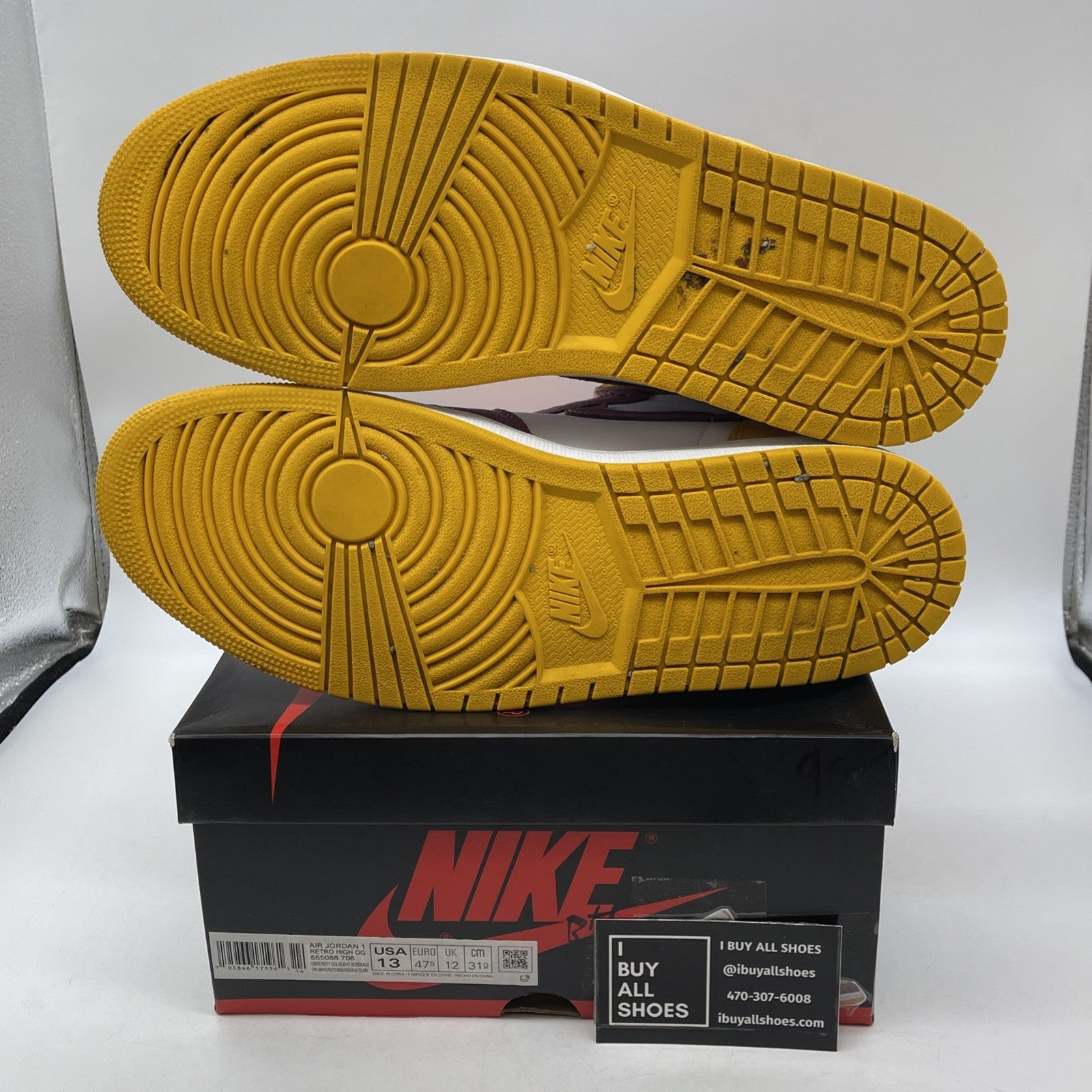 Size 13 - Jordan 1 Retro High OG Brotherhood Yellow White Leather (555088-706)
