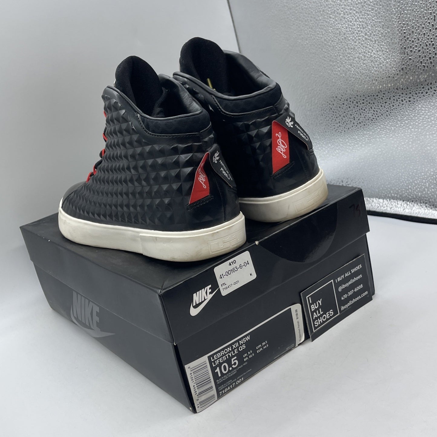 Size 10.5 - Nike LeBron 12 NSW Lifestyle QS Black Challenge Red (716417-001)