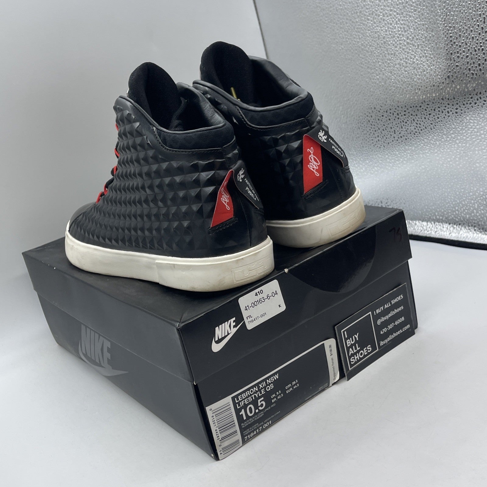Size 10.5 - Nike LeBron 12 NSW Lifestyle QS Black Challenge Red (716417-001)