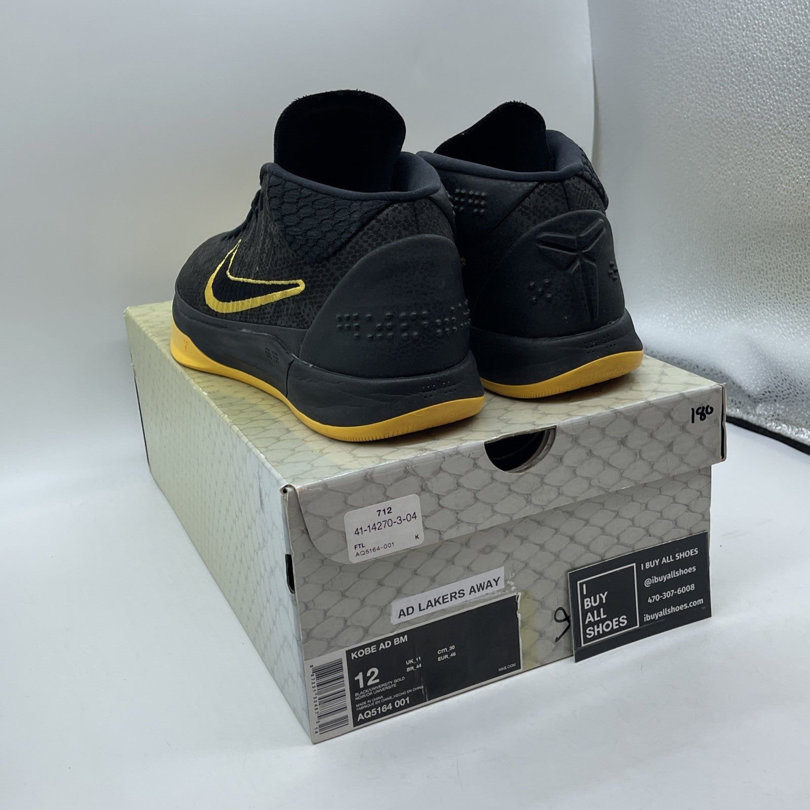 Size 12 - Nike Kobe A.D. BM Mid City Edition Black Yellow Suede (AQ5164-001)